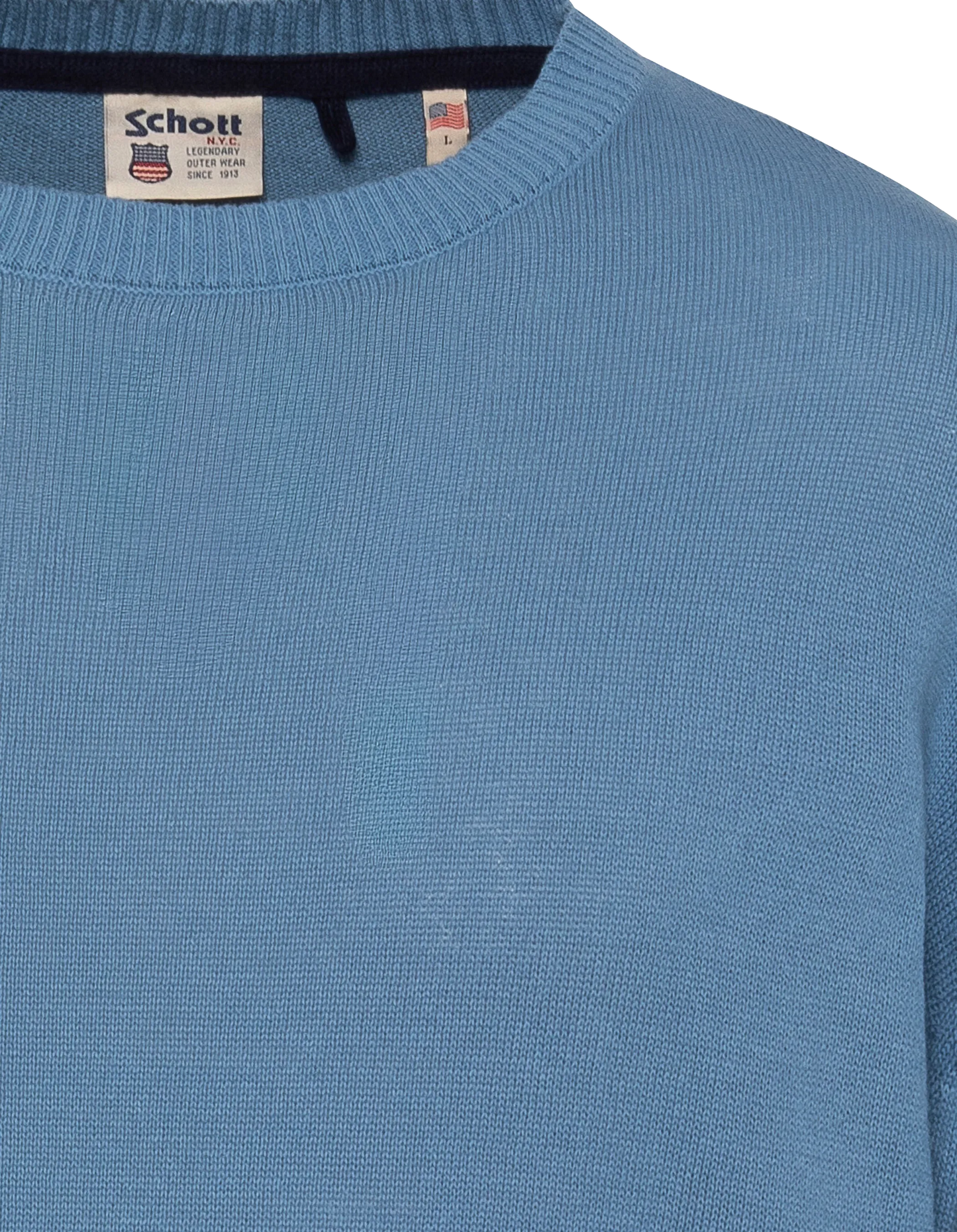 Pull léger bleu gris col rond