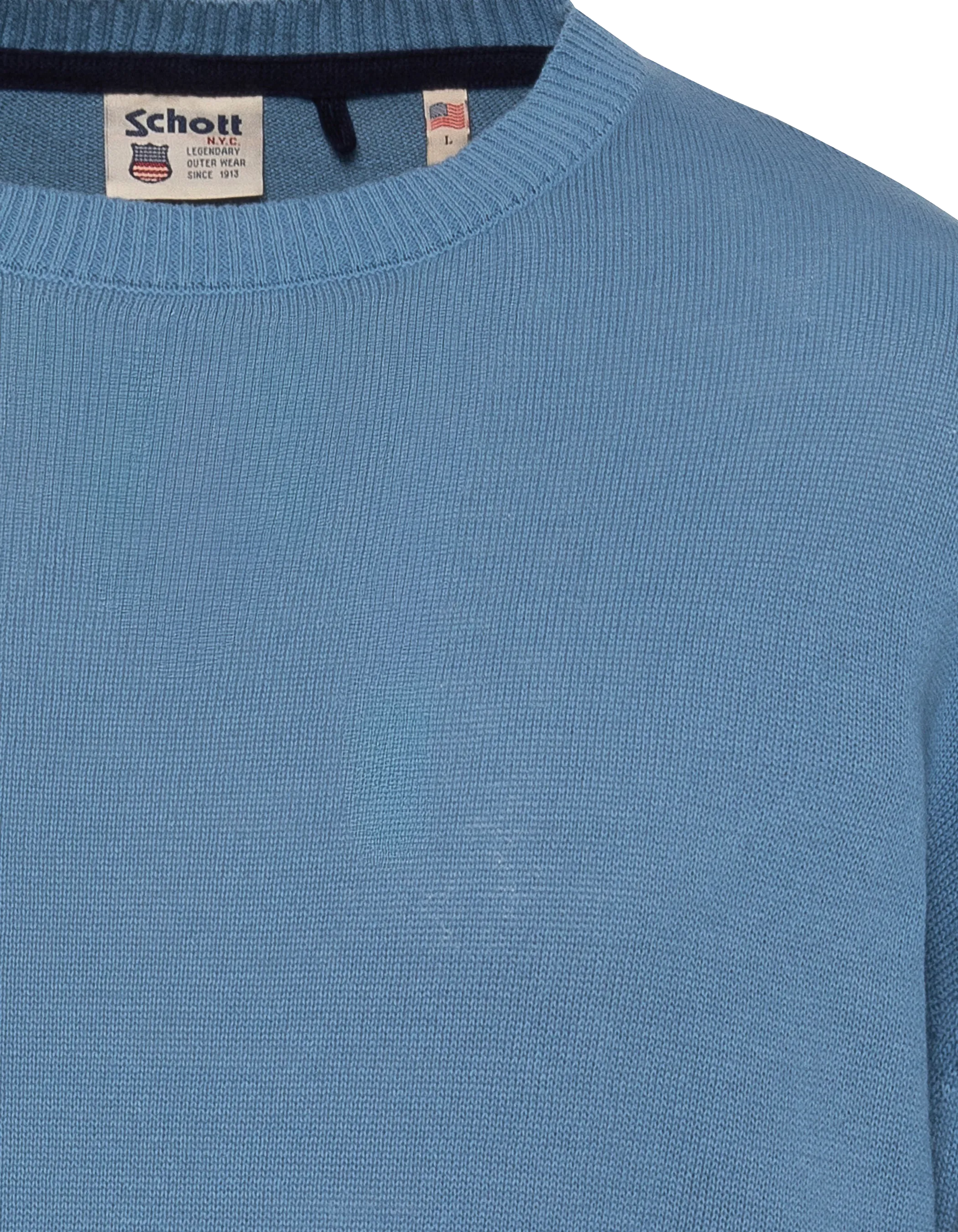 Pull léger bleu gris col rond-4
