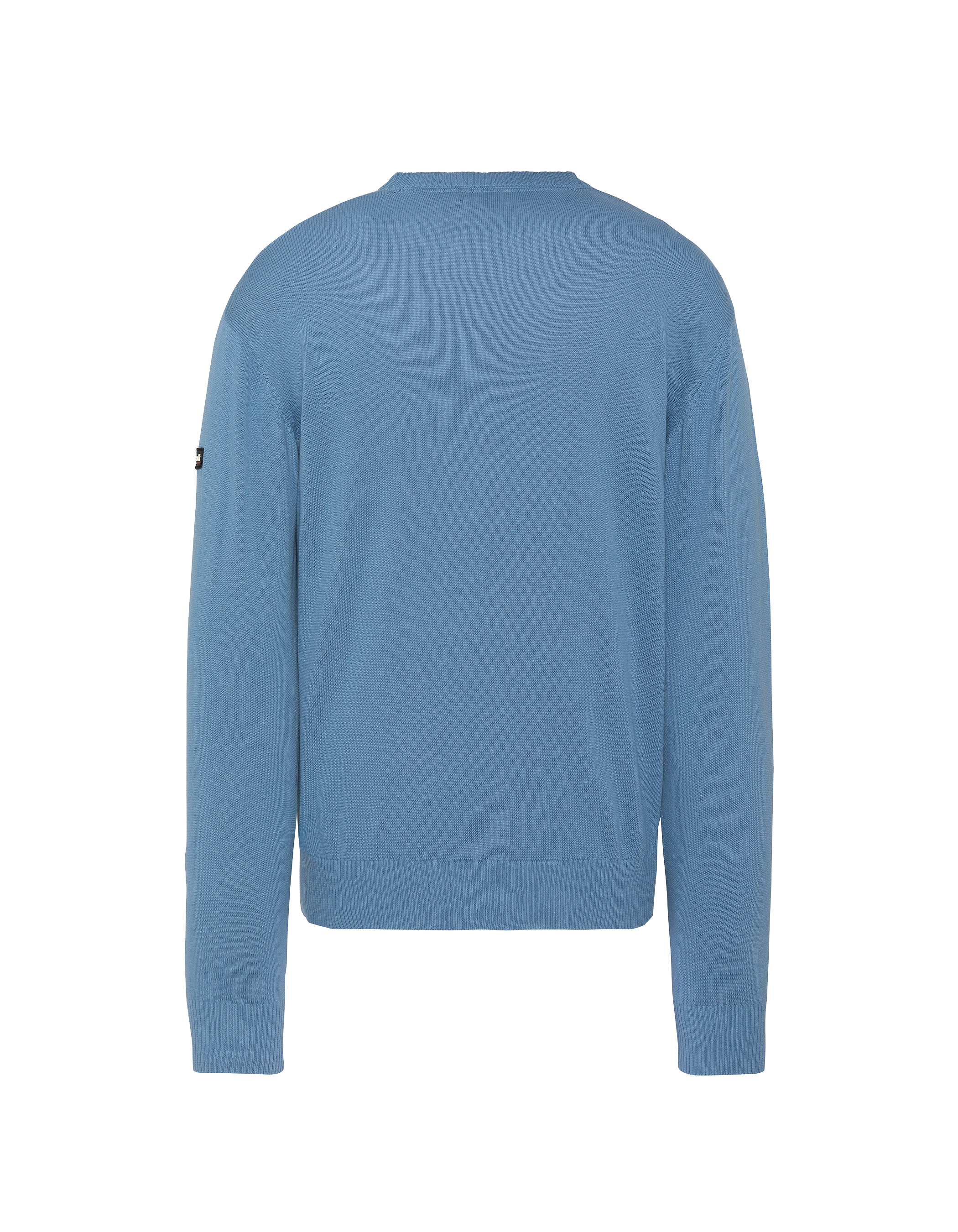 Pull léger bleu gris col rond-2