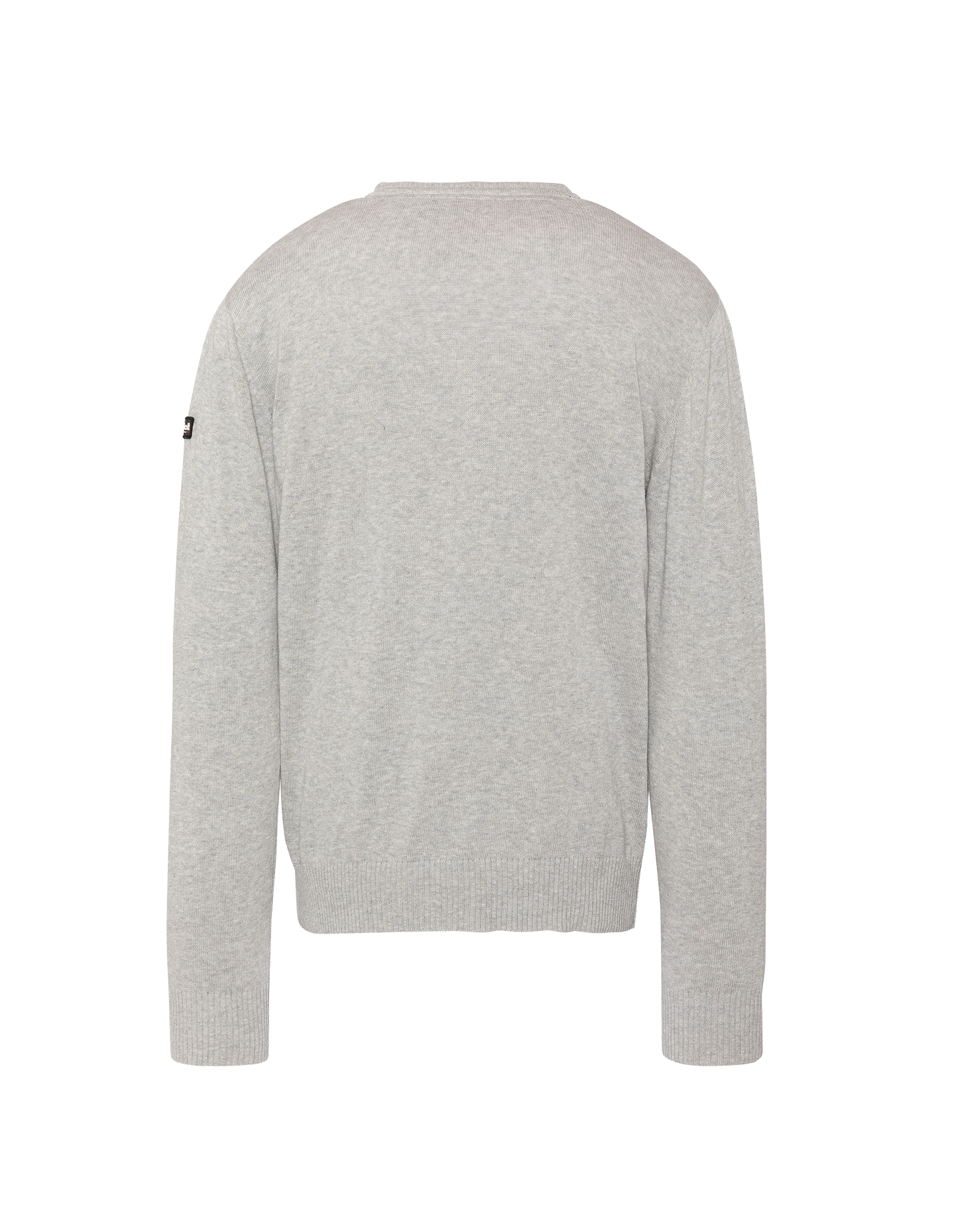 Pull léger gris chiné col rond