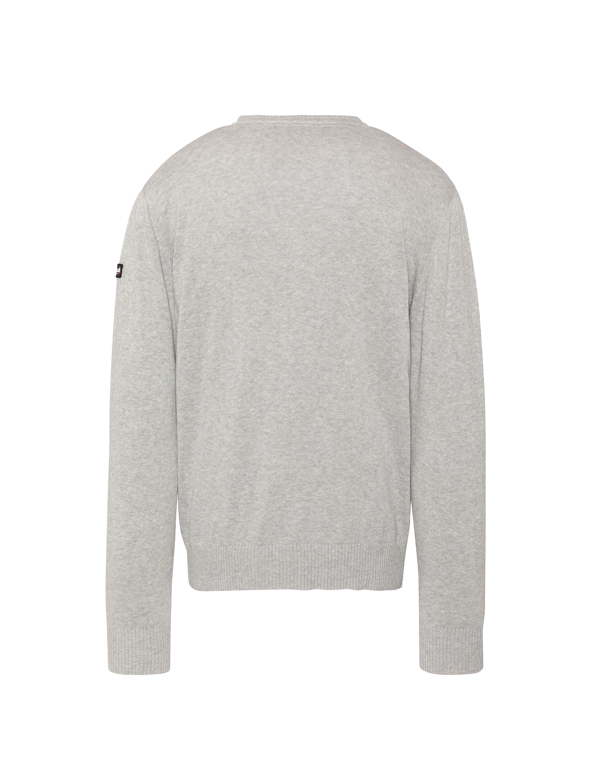 Pull léger gris chiné col rond-2