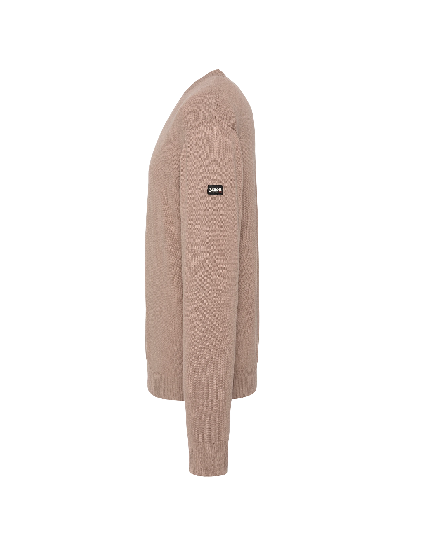 Pull léger beige clair col rond