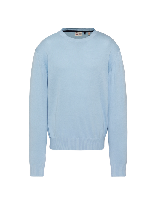 Hellblauer Rundhalspullover
