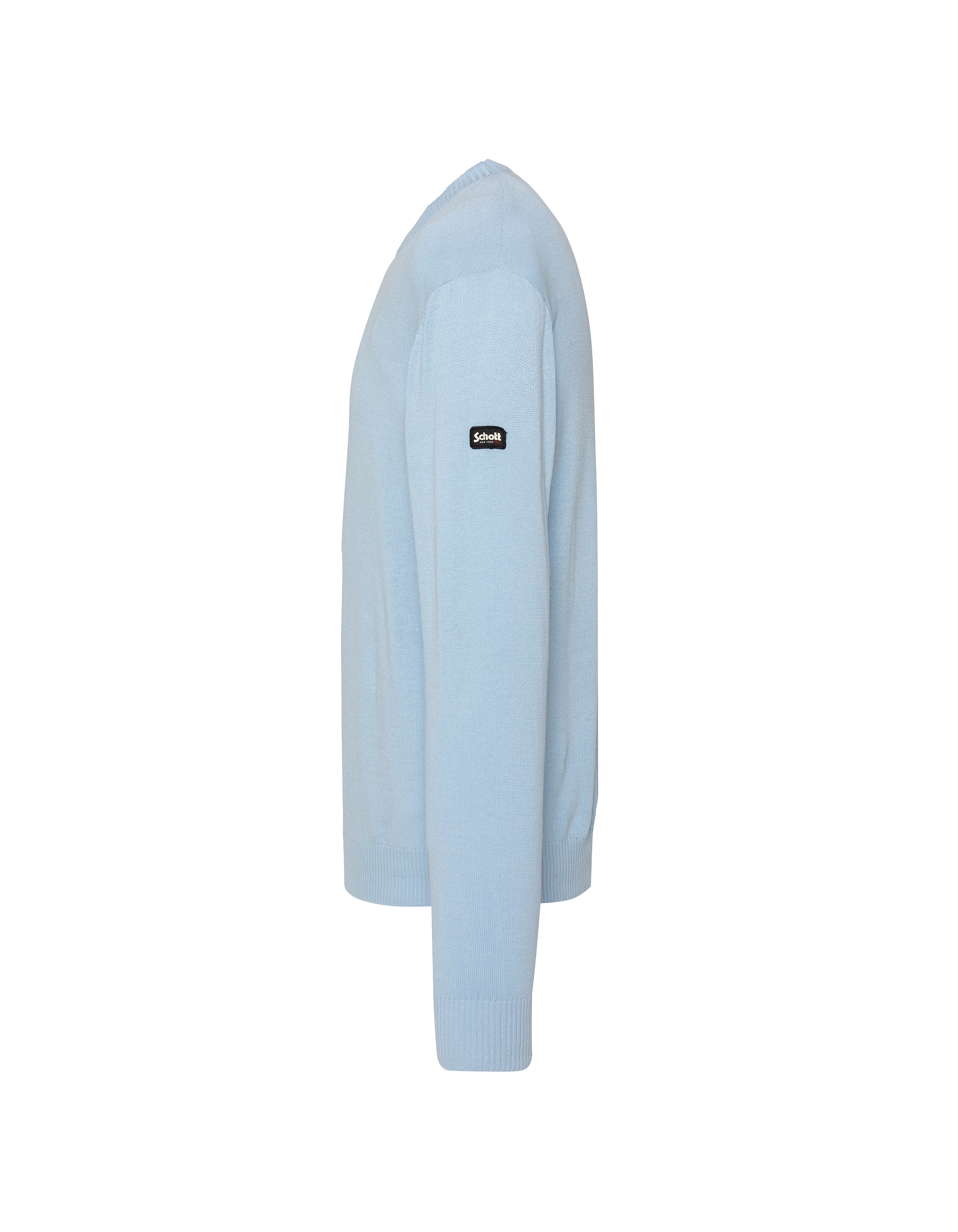 Pull léger bleu clair col rond-3