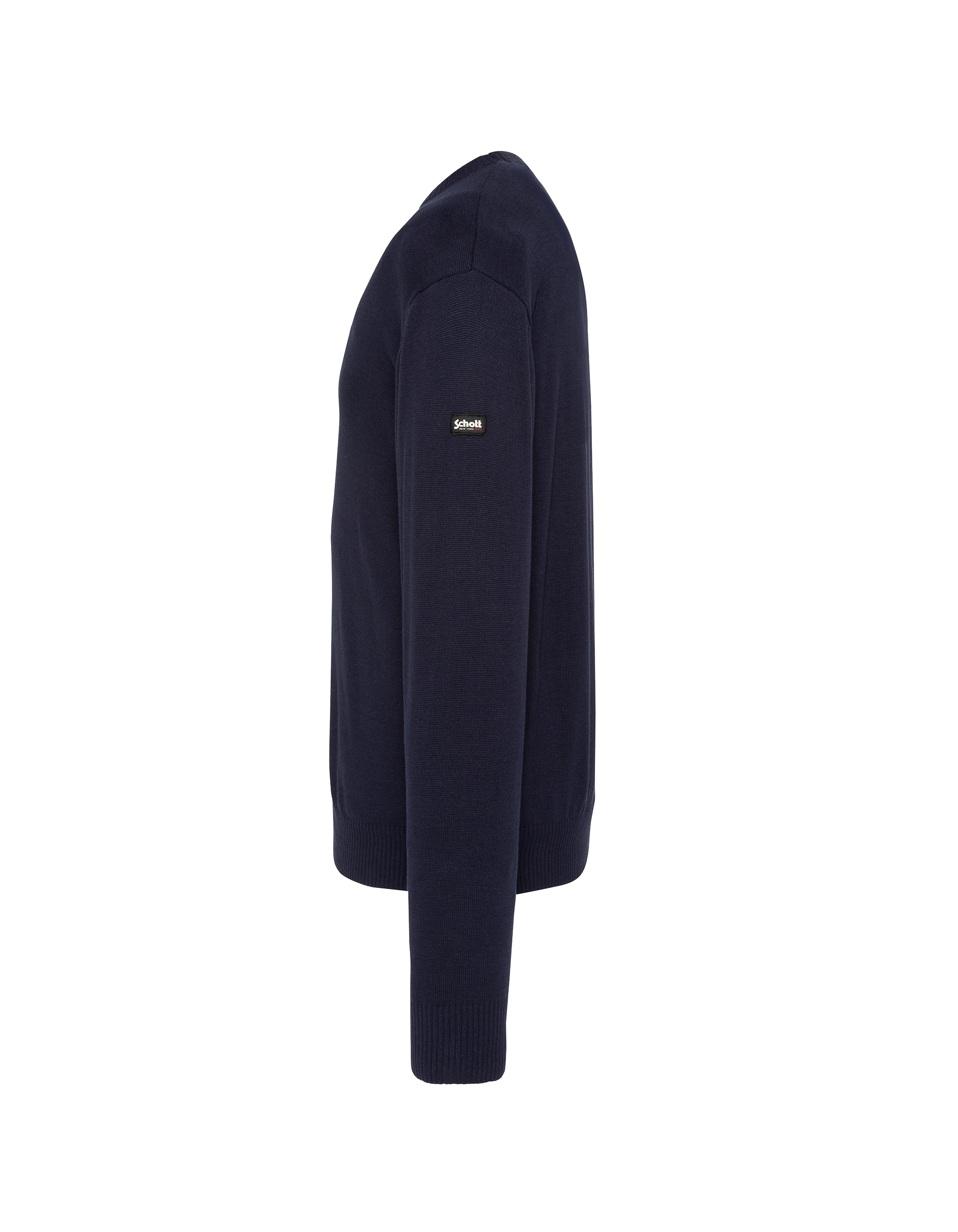 Pull léger bleu marine col rond-3