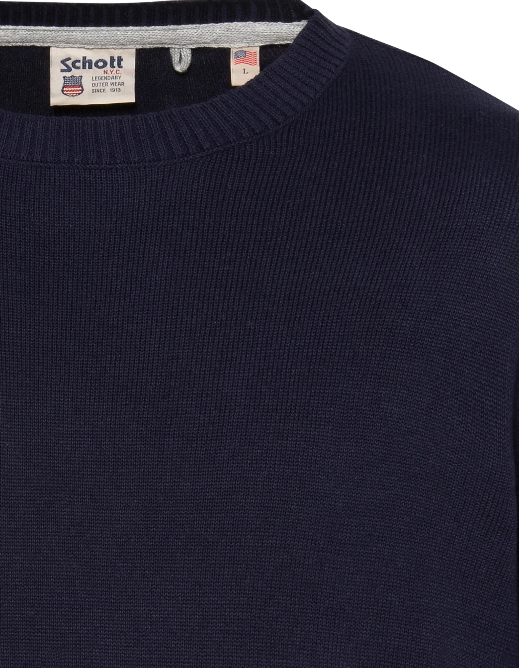 Pull léger bleu marine col rond-4