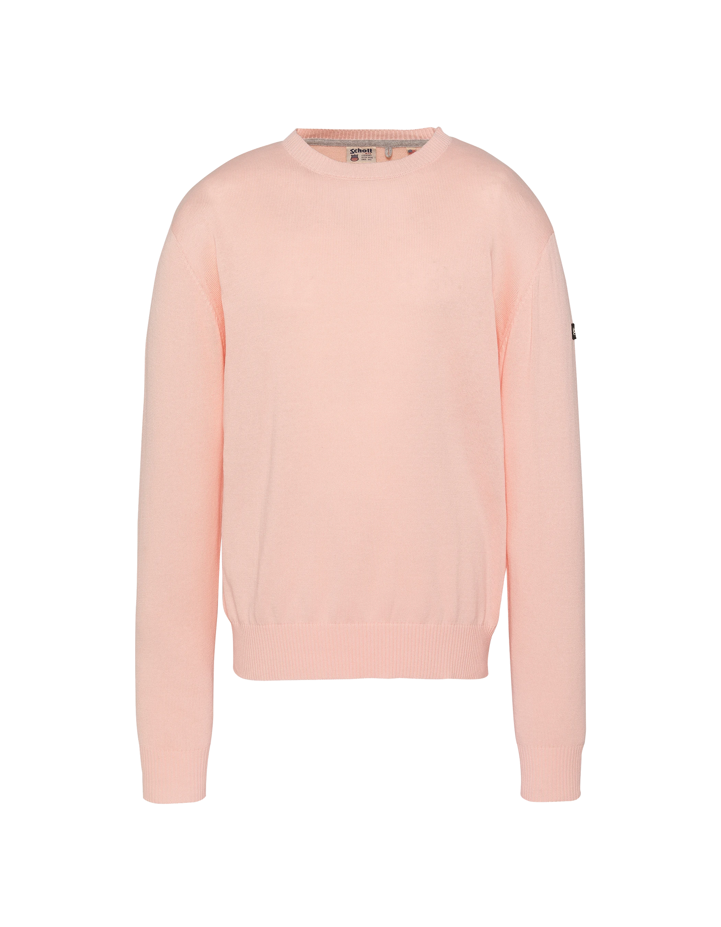 Pull léger rose pâle col rond