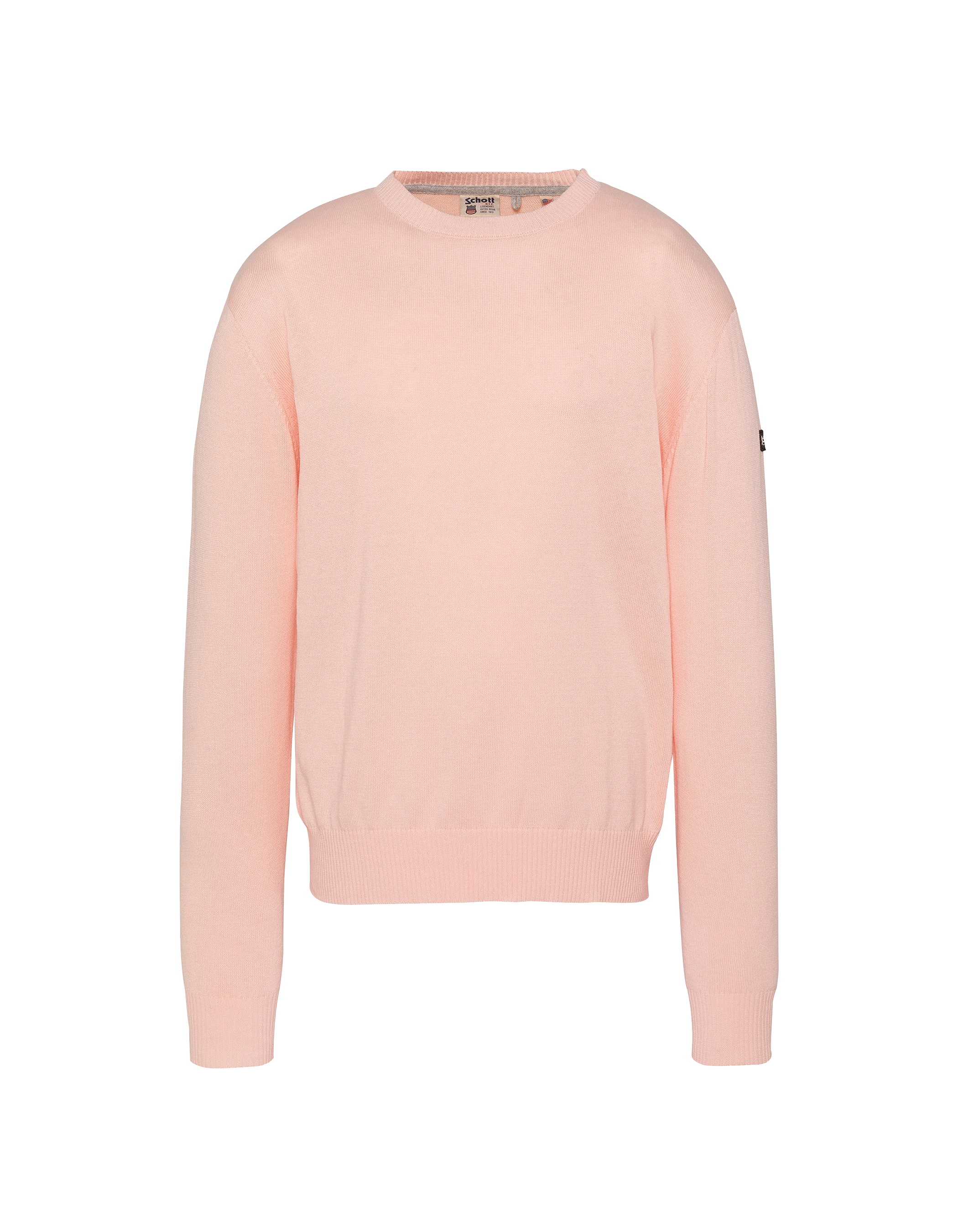 Pull léger rose pâle col rond-1