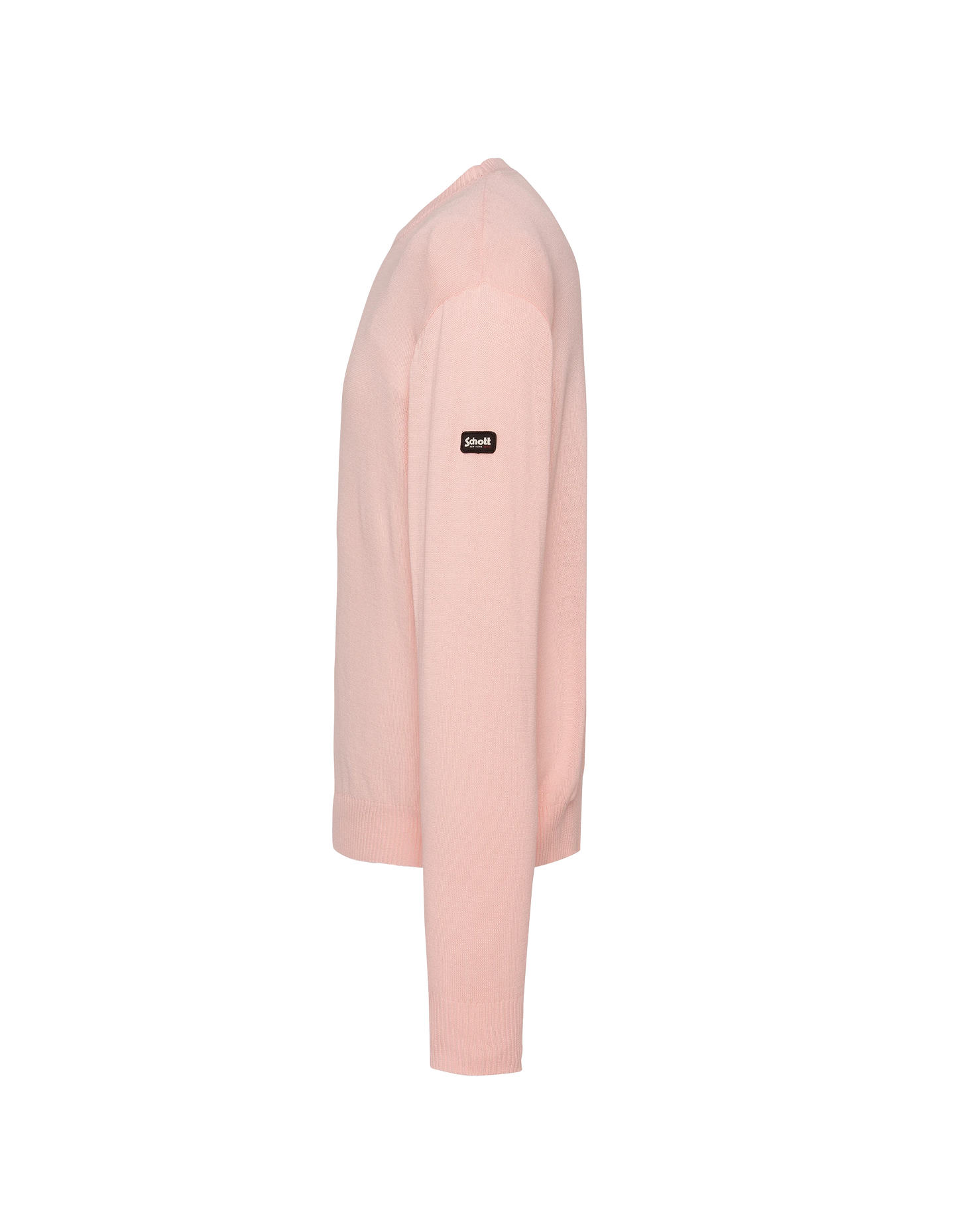 Pull léger rose pâle col rond