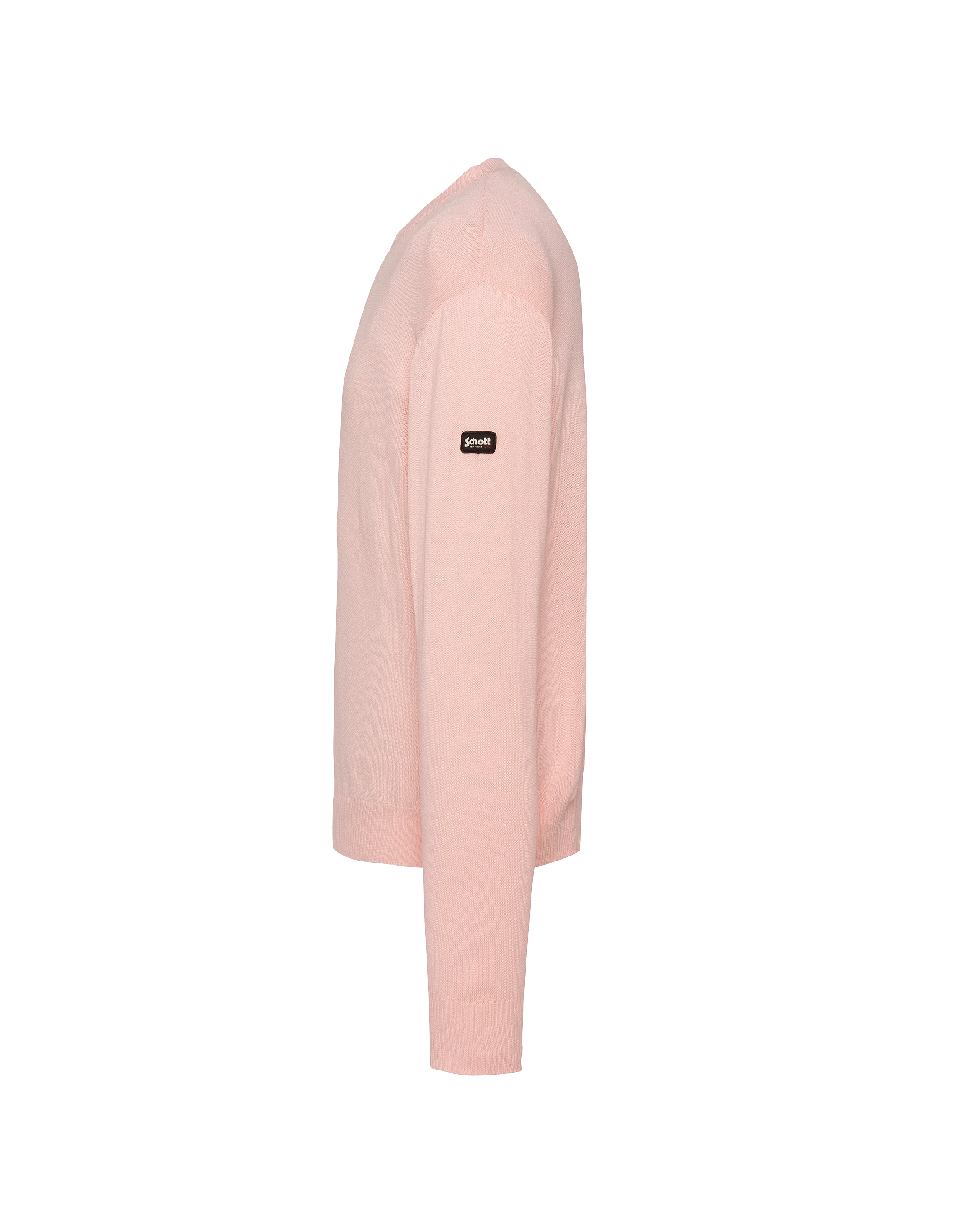 Pull léger rose pâle col rond-3