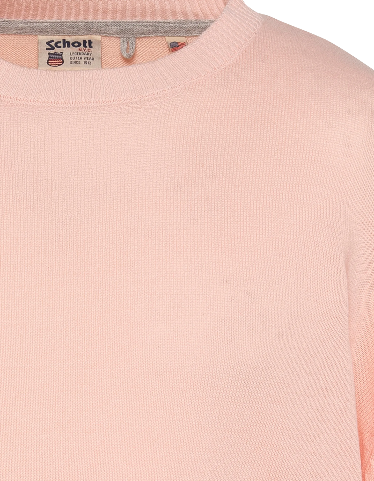 Pull léger rose pâle col rond