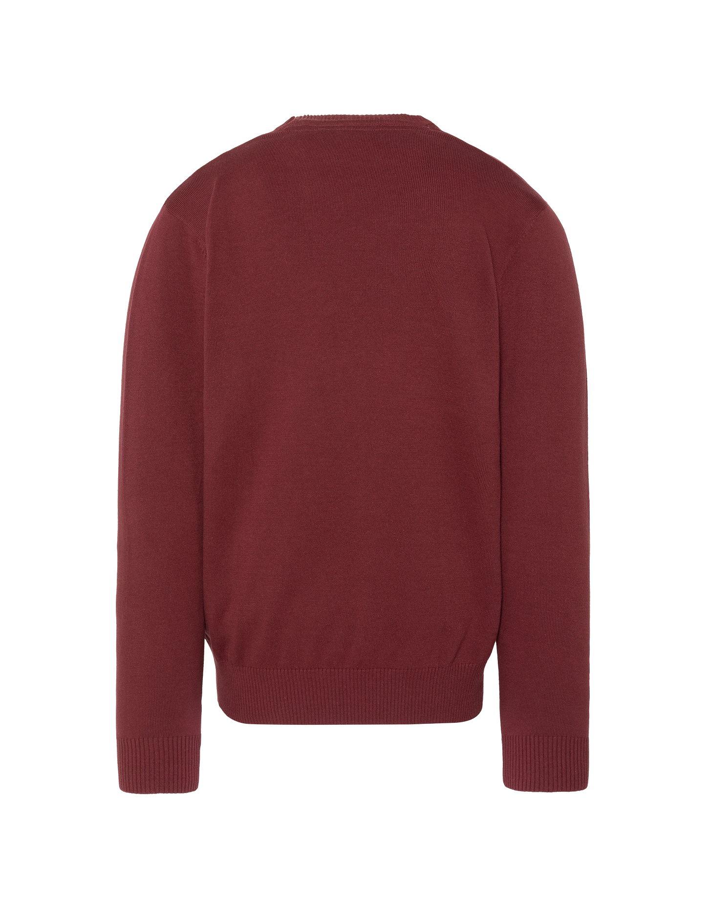 Feiner burgunderfarbener Pullover mit V-Ausschnitt