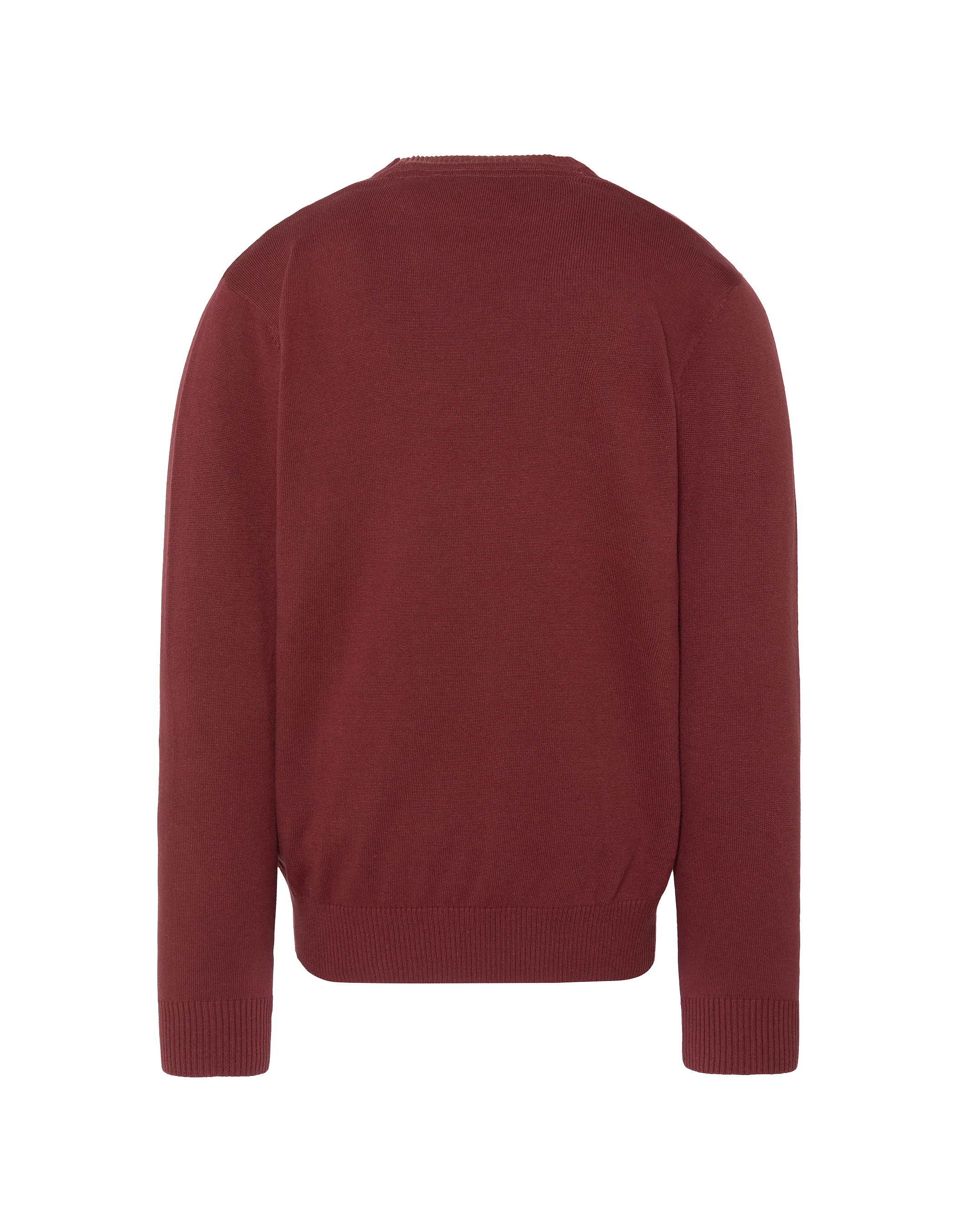 Feiner burgunderfarbener Pullover mit V-Ausschnitt-2