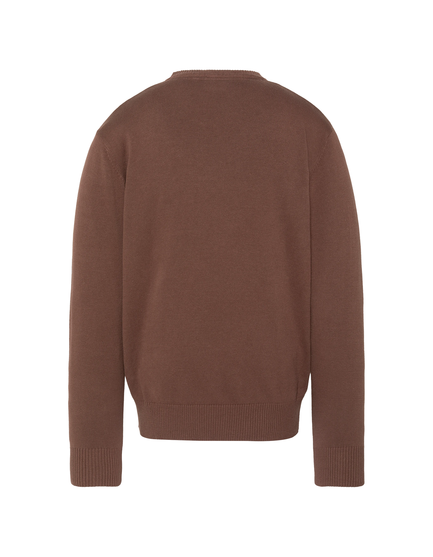 Pull fin chocolat à col V