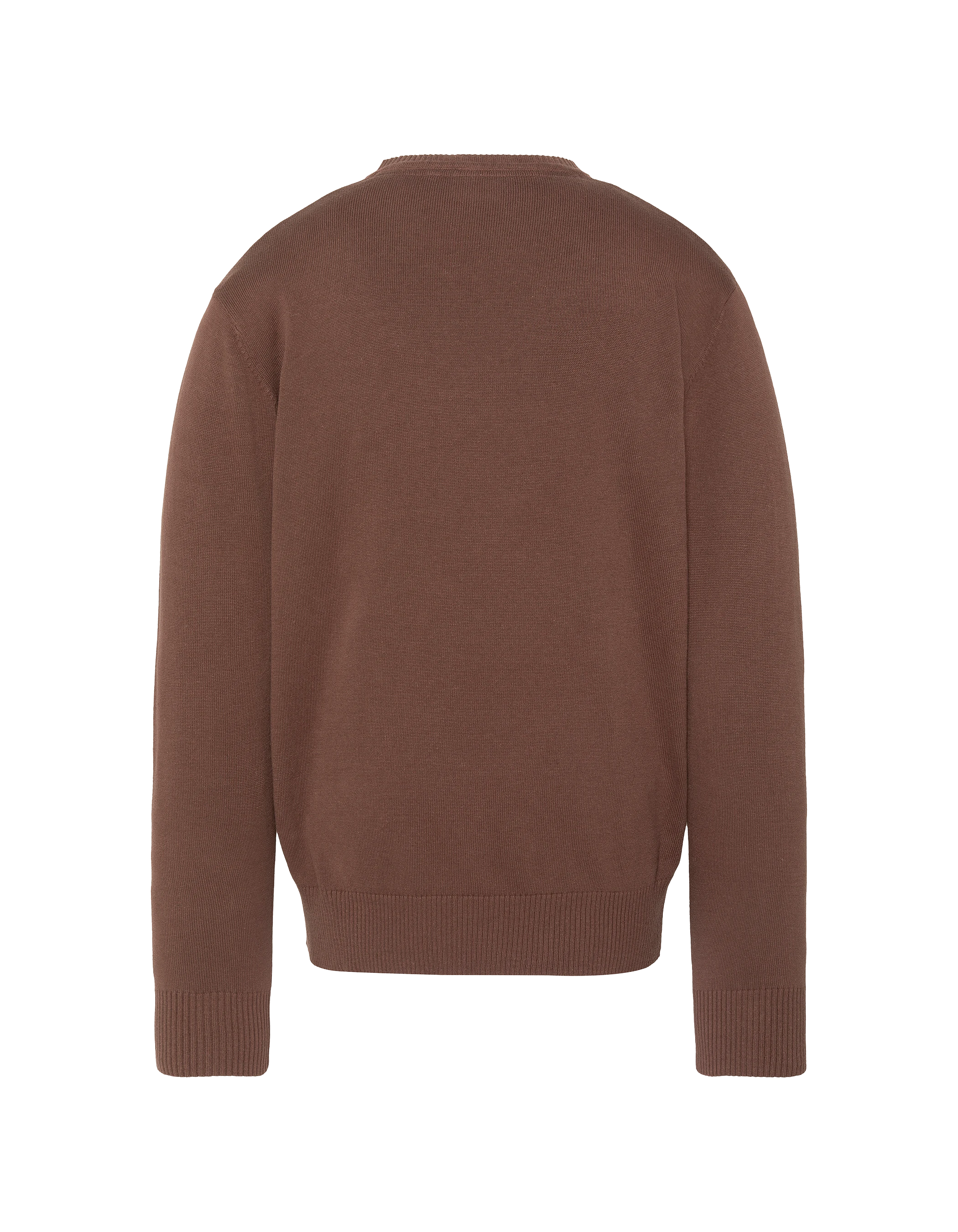 Pull fin chocolat à col V-2