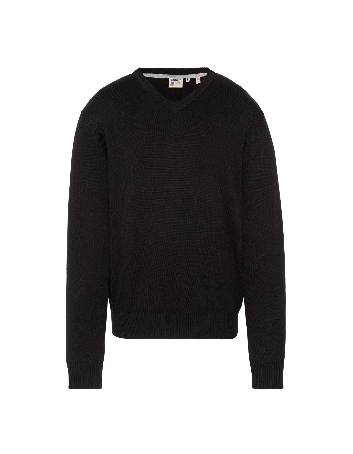 Pull léger noir col V