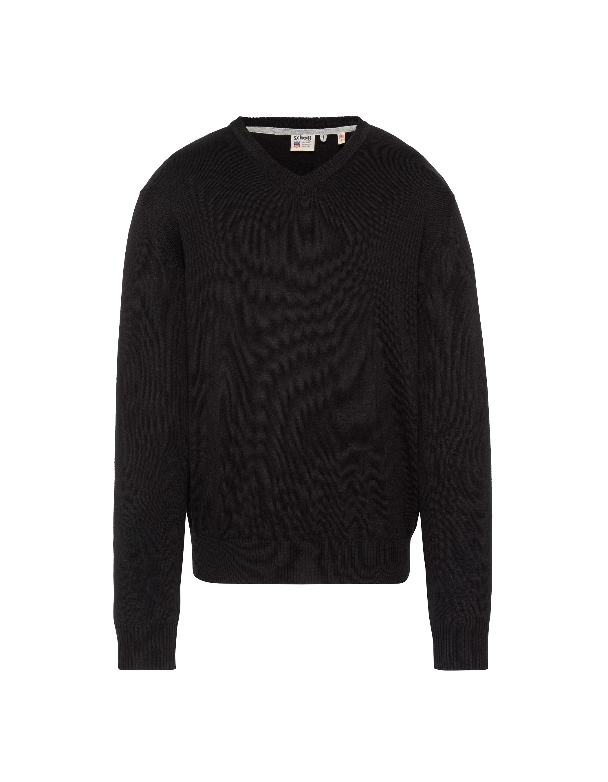 Pull léger noir col V-1