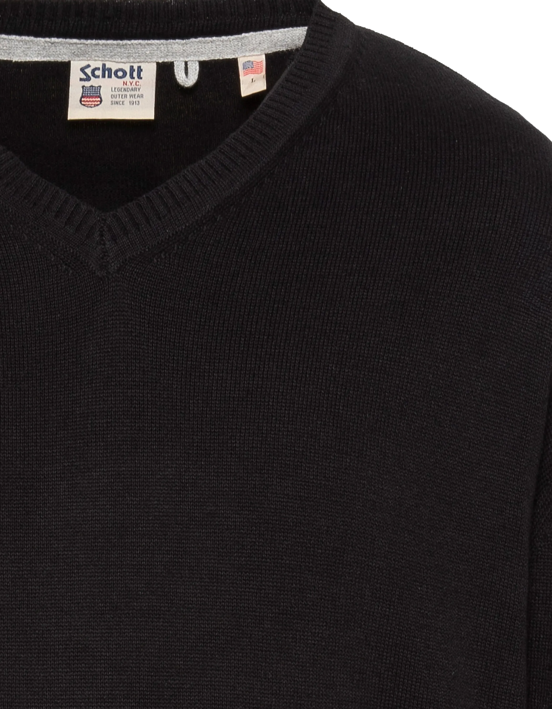 Pull léger noir col V-4