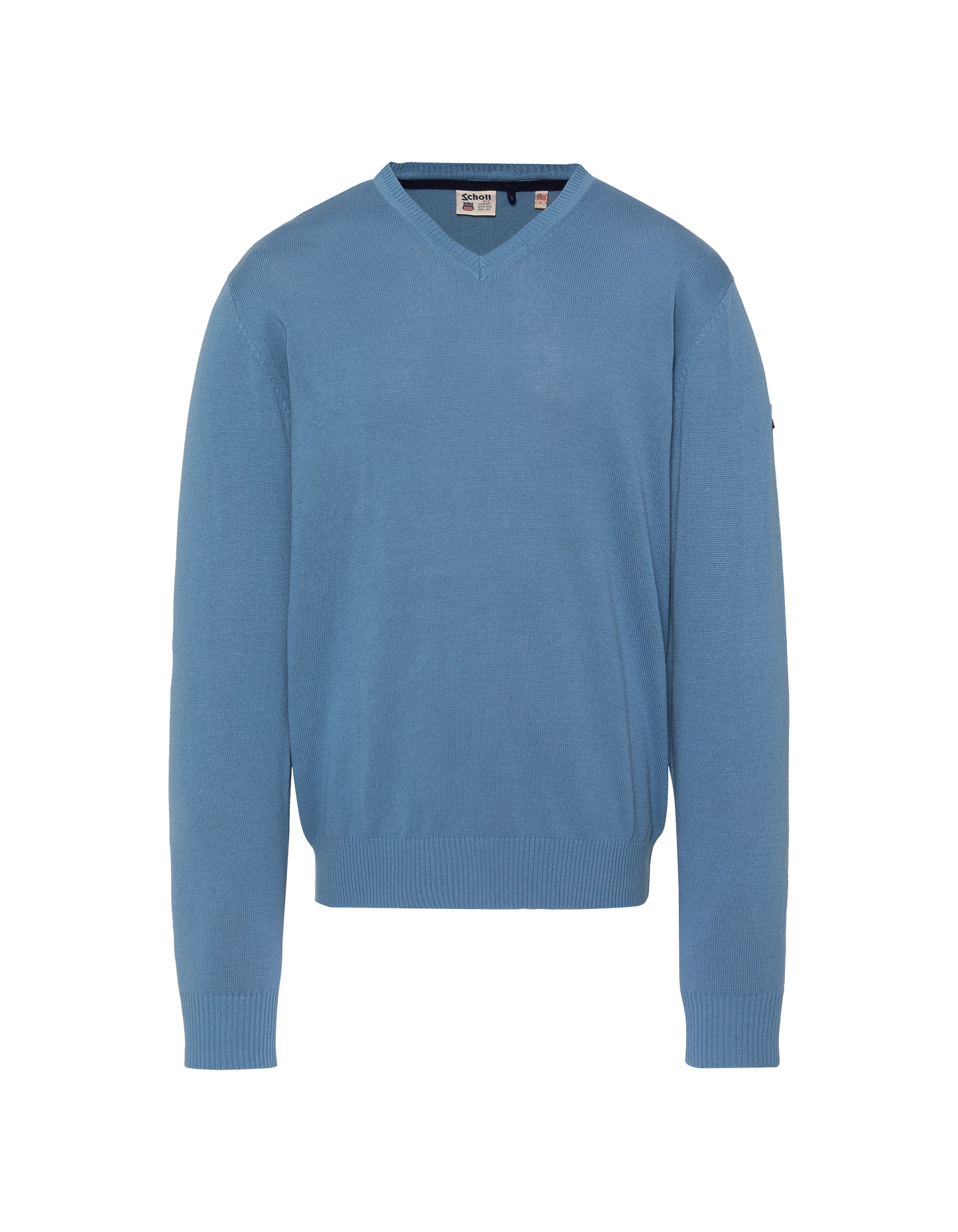 Pull léger bleu gris col V