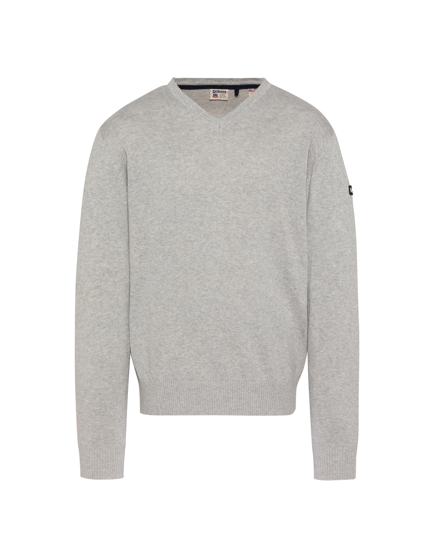 Pull léger gris chiné col V