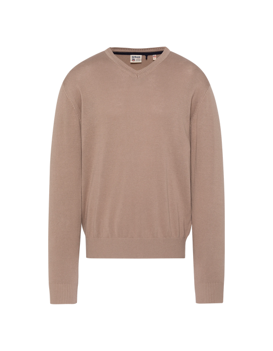 Maglione scollo a V beige chiaro