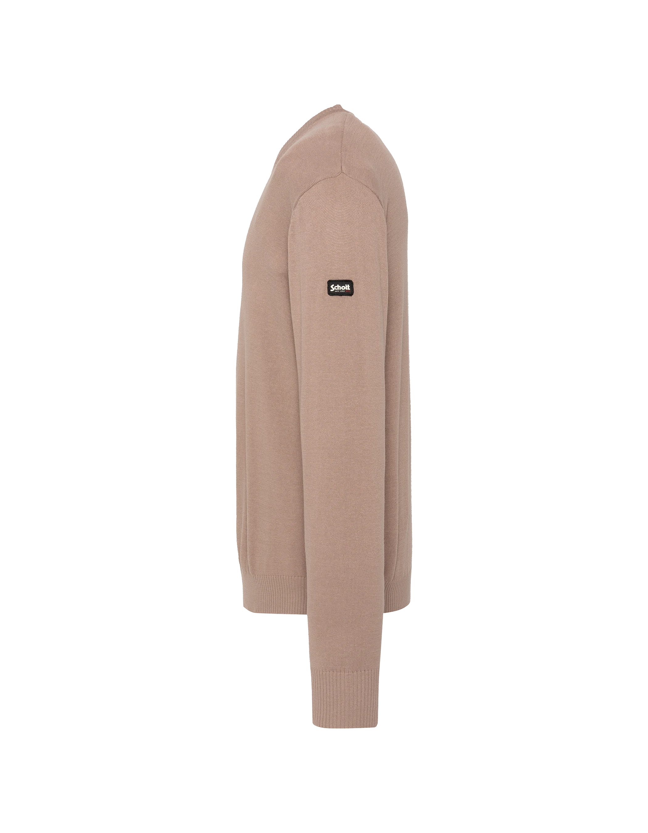 Pull léger beige clair col V-3