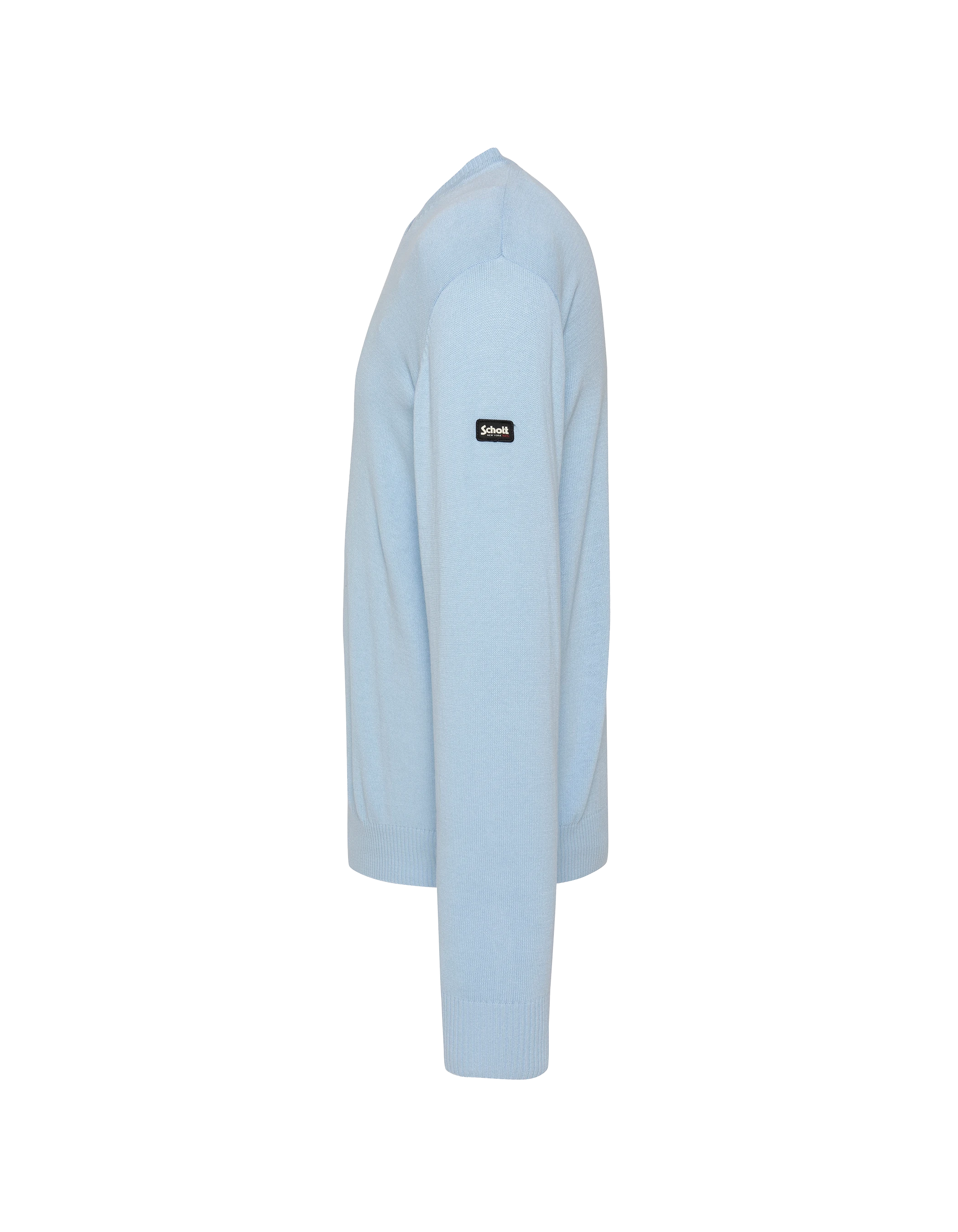 Pull léger bleu clair col V-3