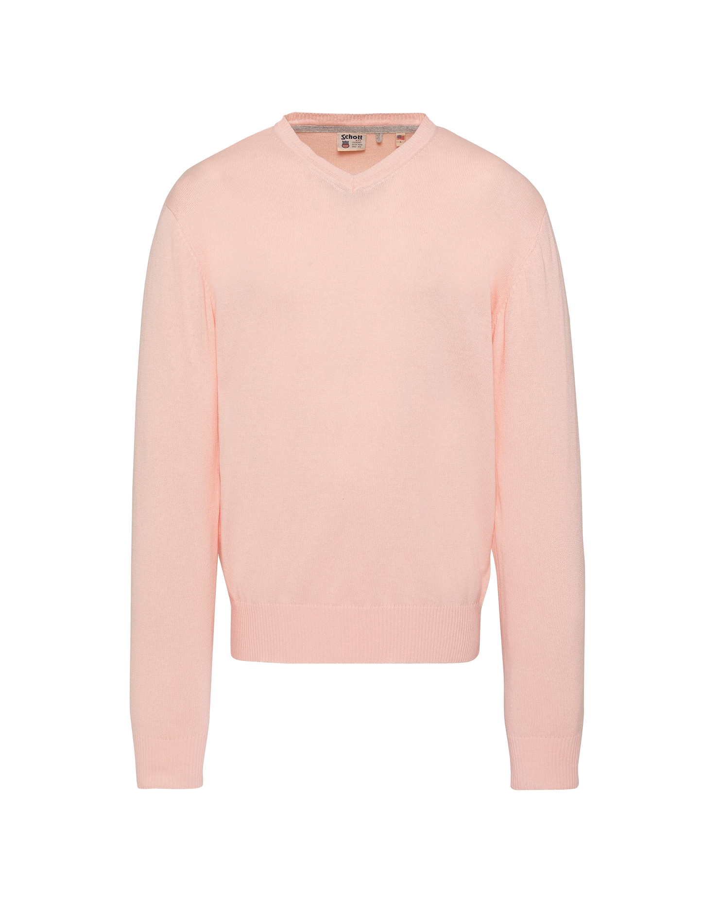 Pull léger rose pâle col V