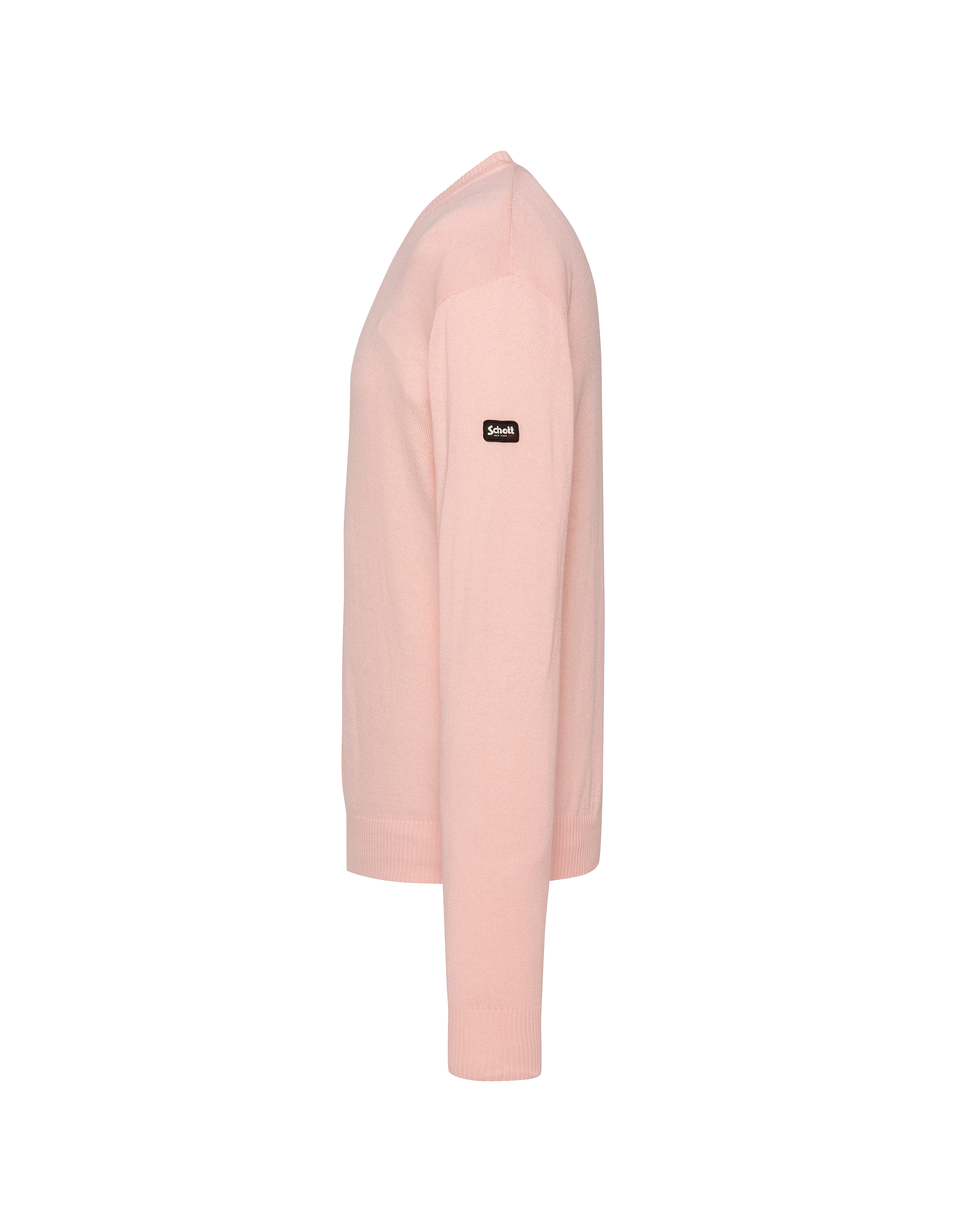 Pull léger rose pâle col V-3