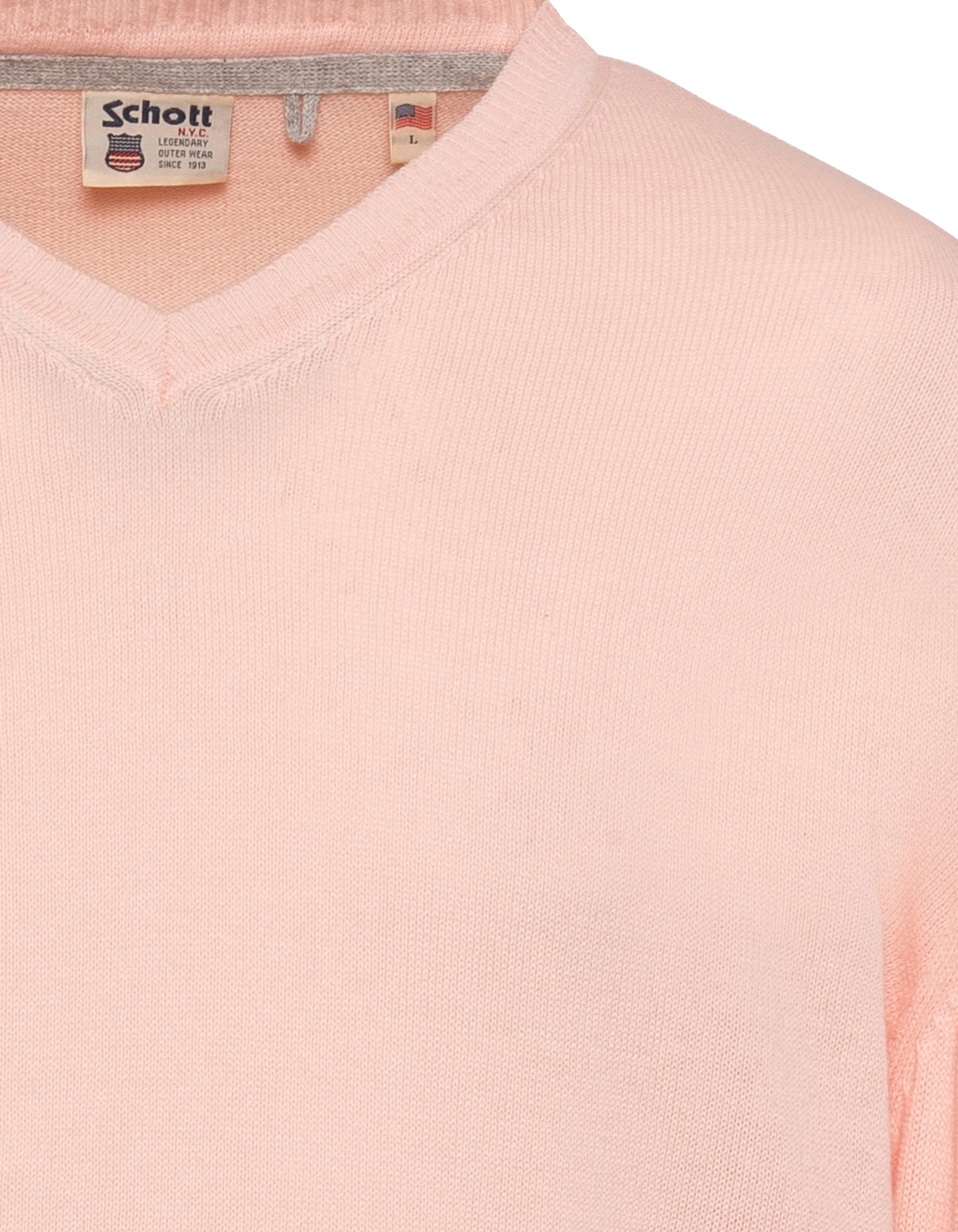 Pull léger rose pâle col V-4