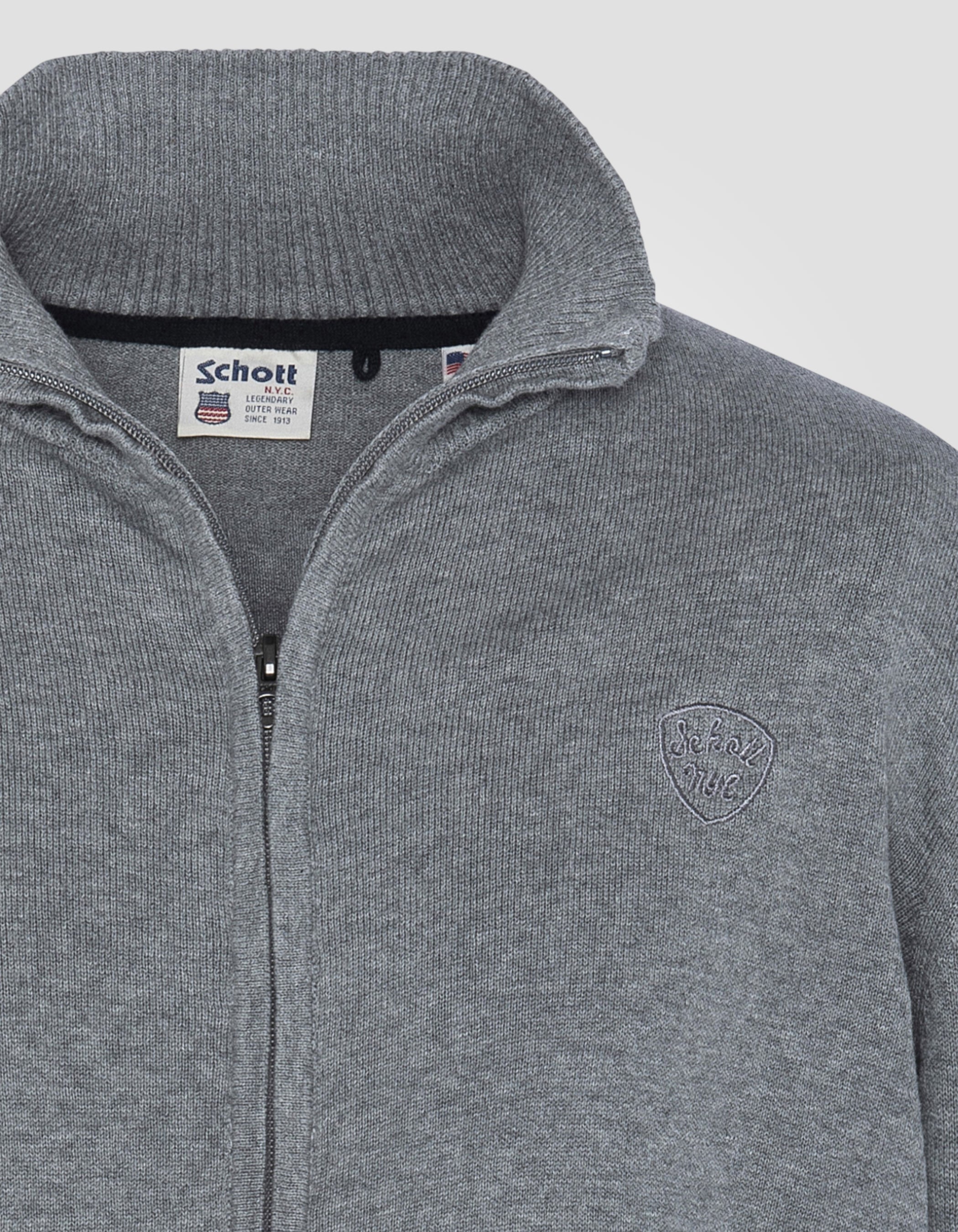 Strickjacke Zippé Gris Chiné-3