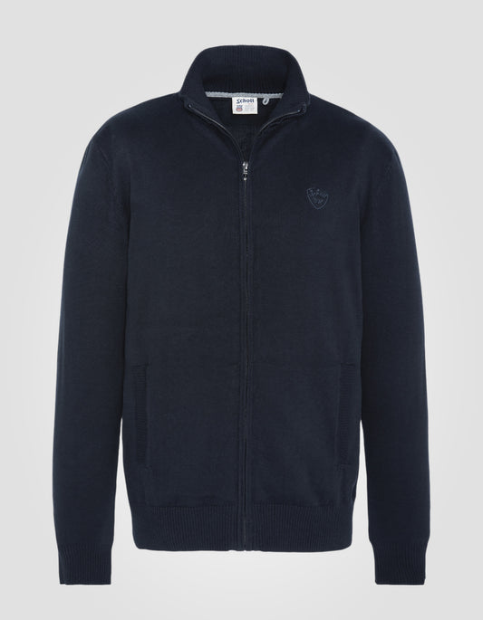 Cardigan zippato blu blu navy