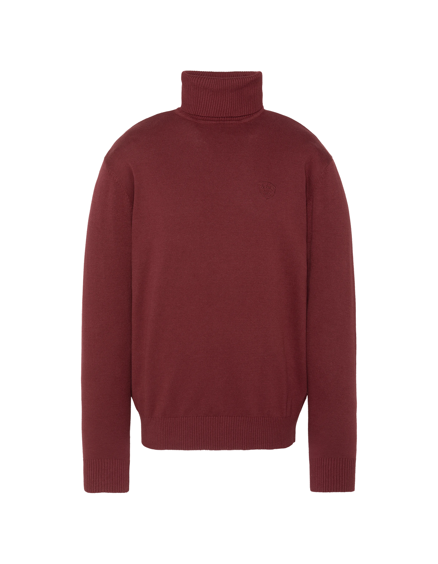 Pull col roulé bordeaux