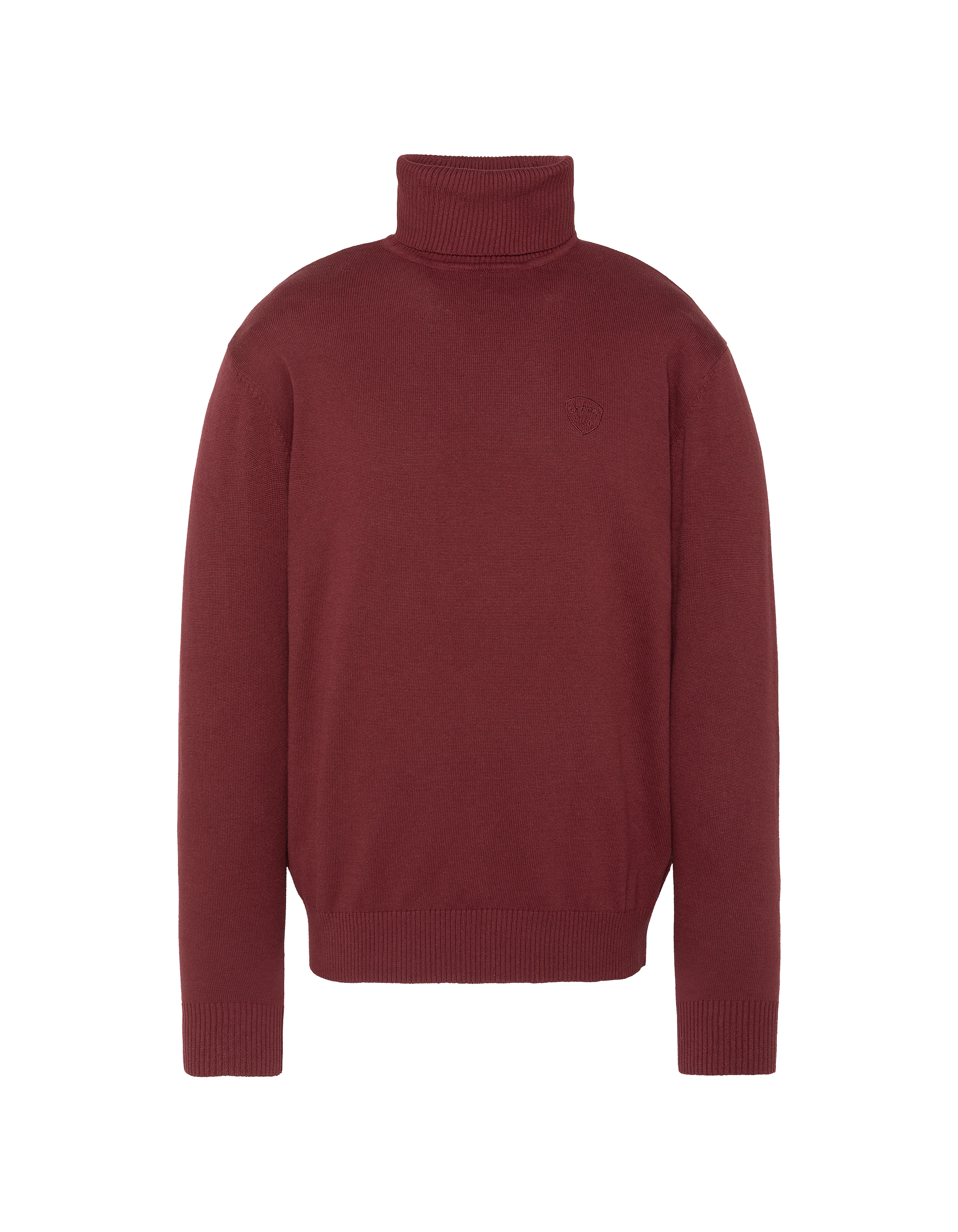 Pull col roulé bordeaux-1