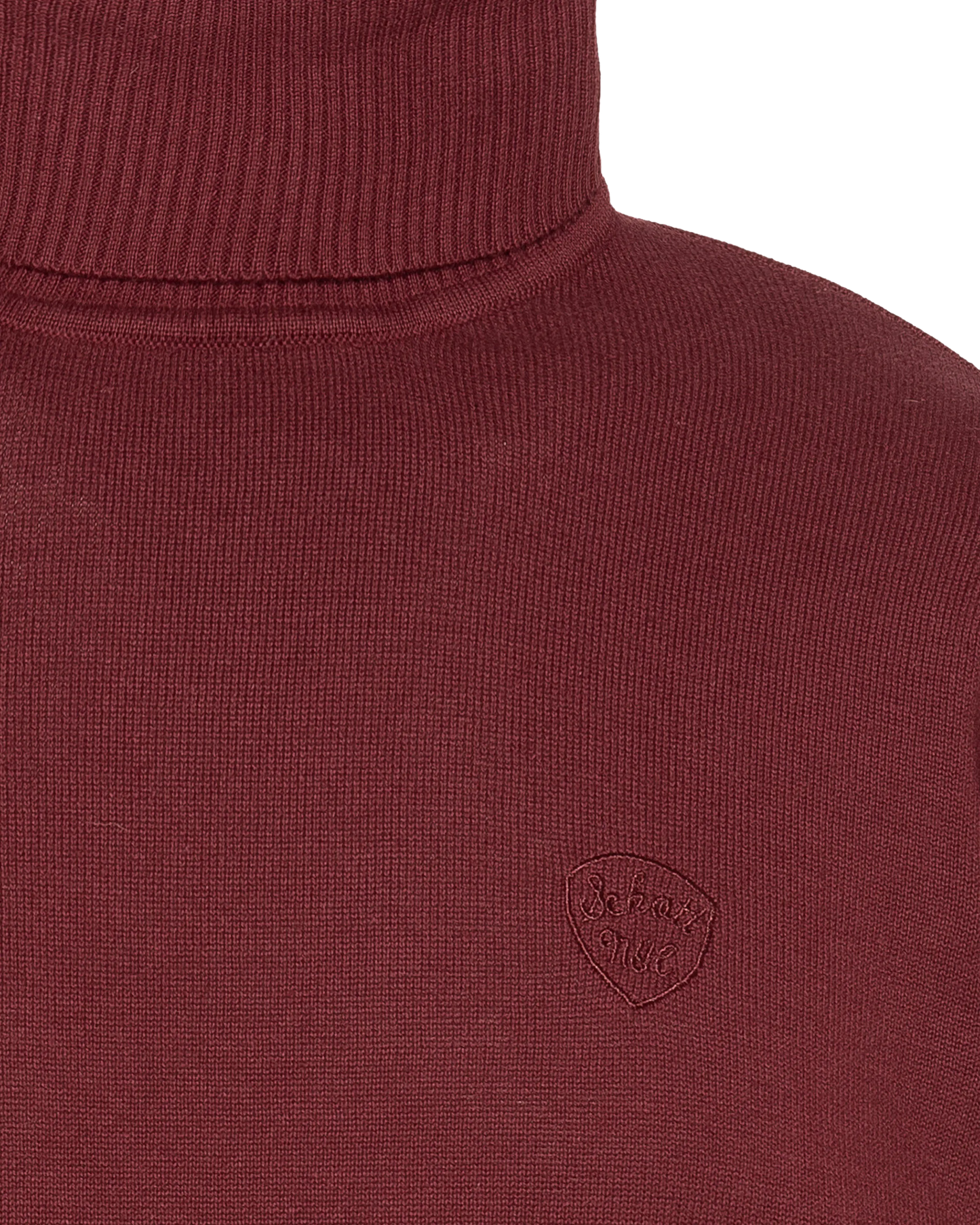 Pull col roulé bordeaux