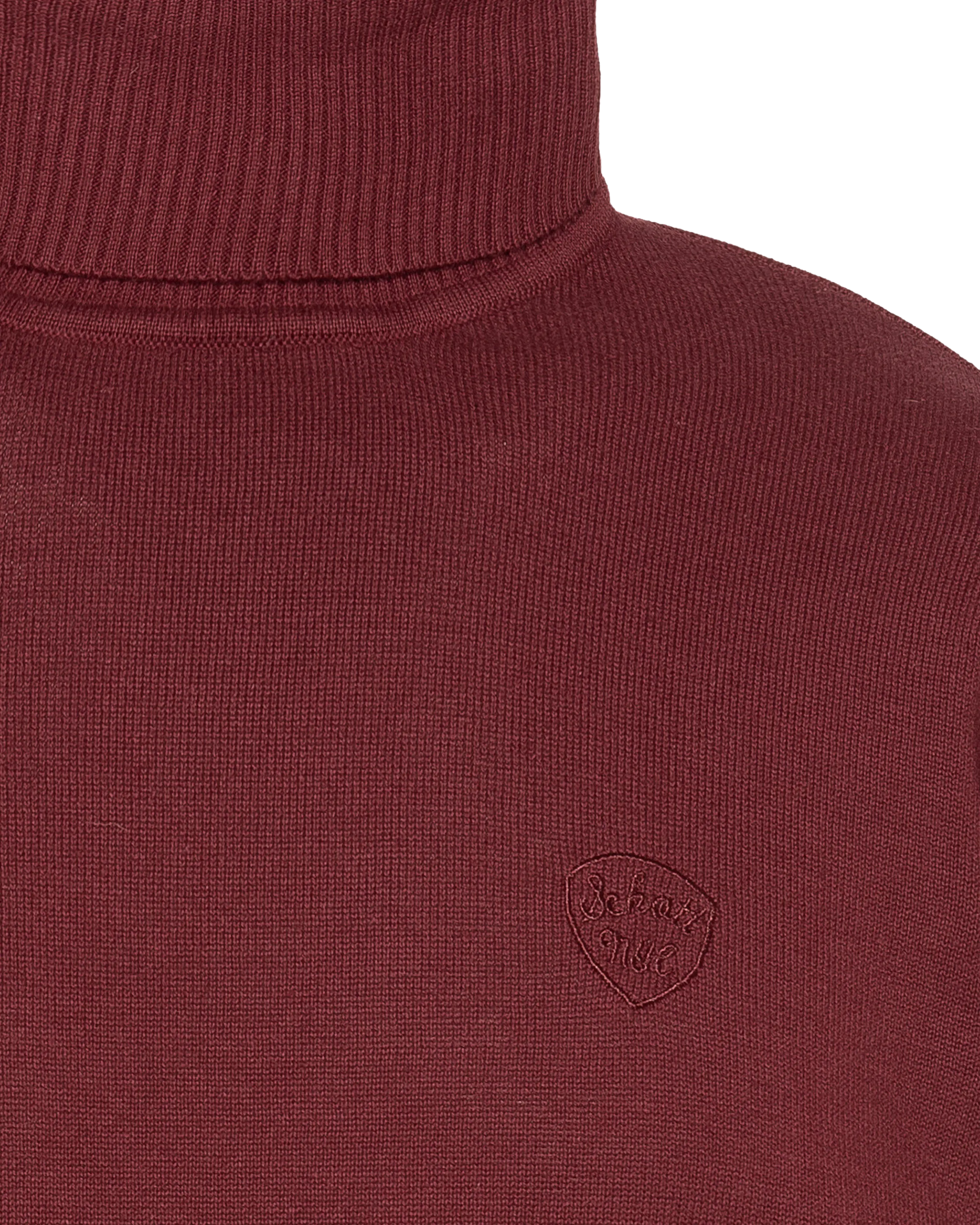 Pull col roulé bordeaux-3