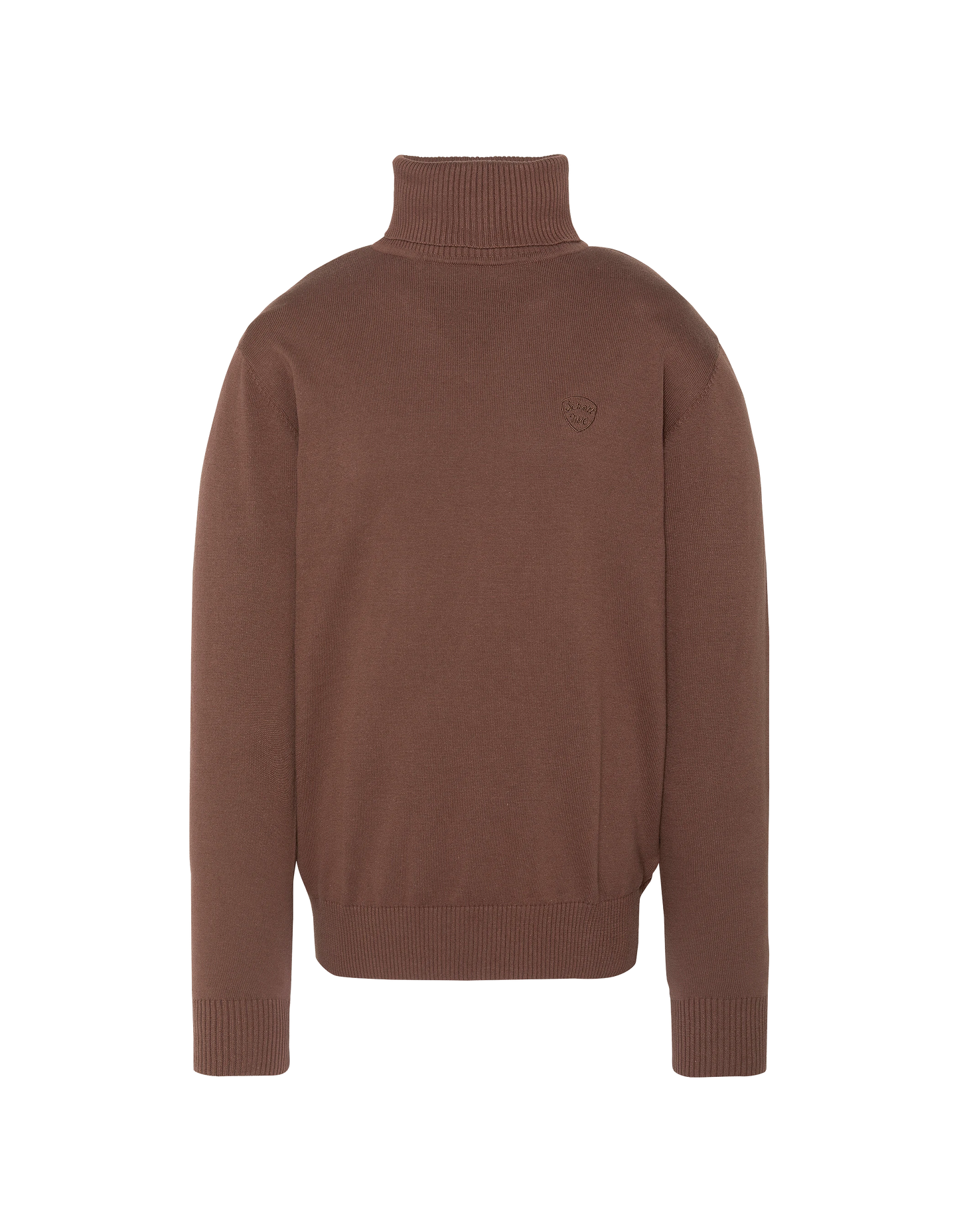 Pull col roulé chocolat