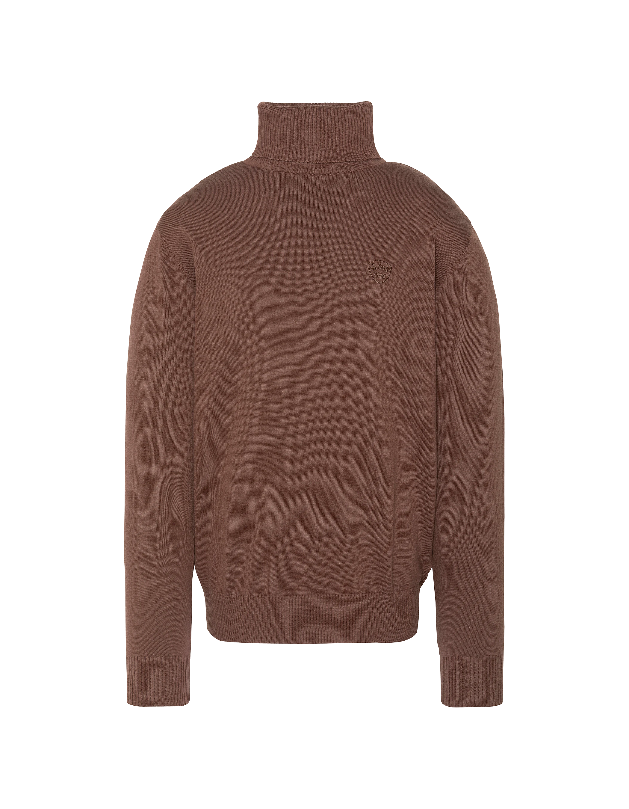 Pull col roulé chocolat-1