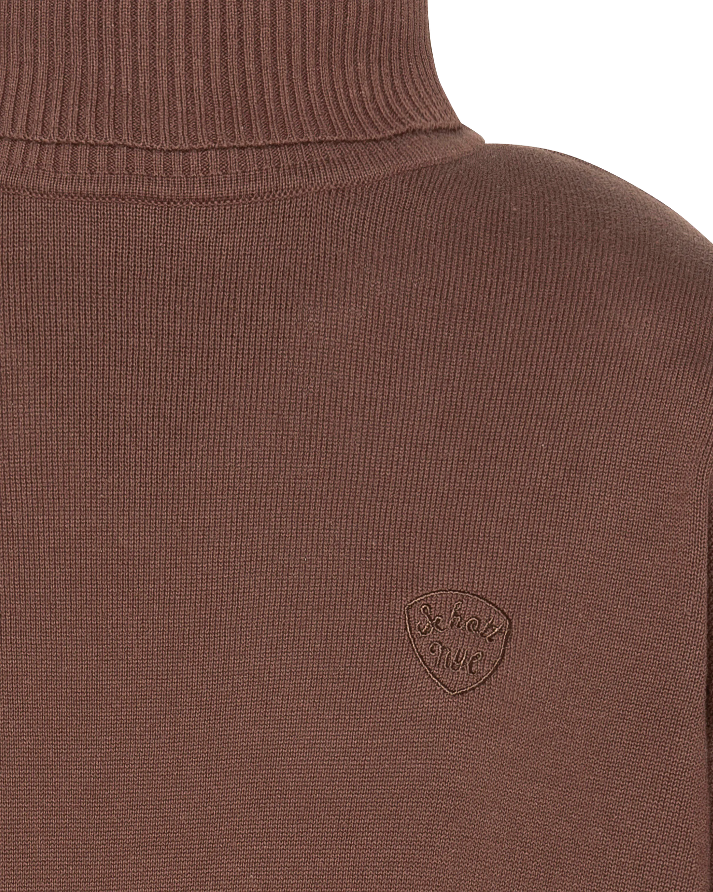 Pull col roulé chocolat