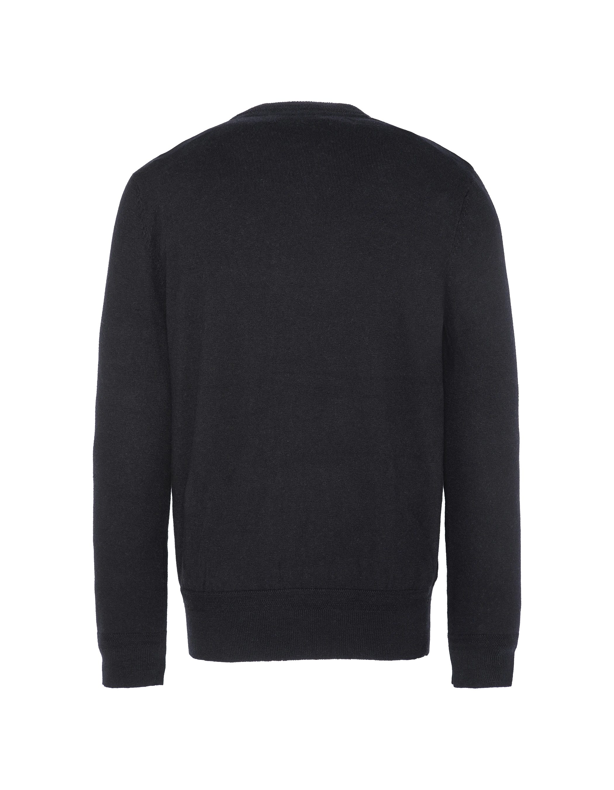 Pull col rond noir en maille fine-2