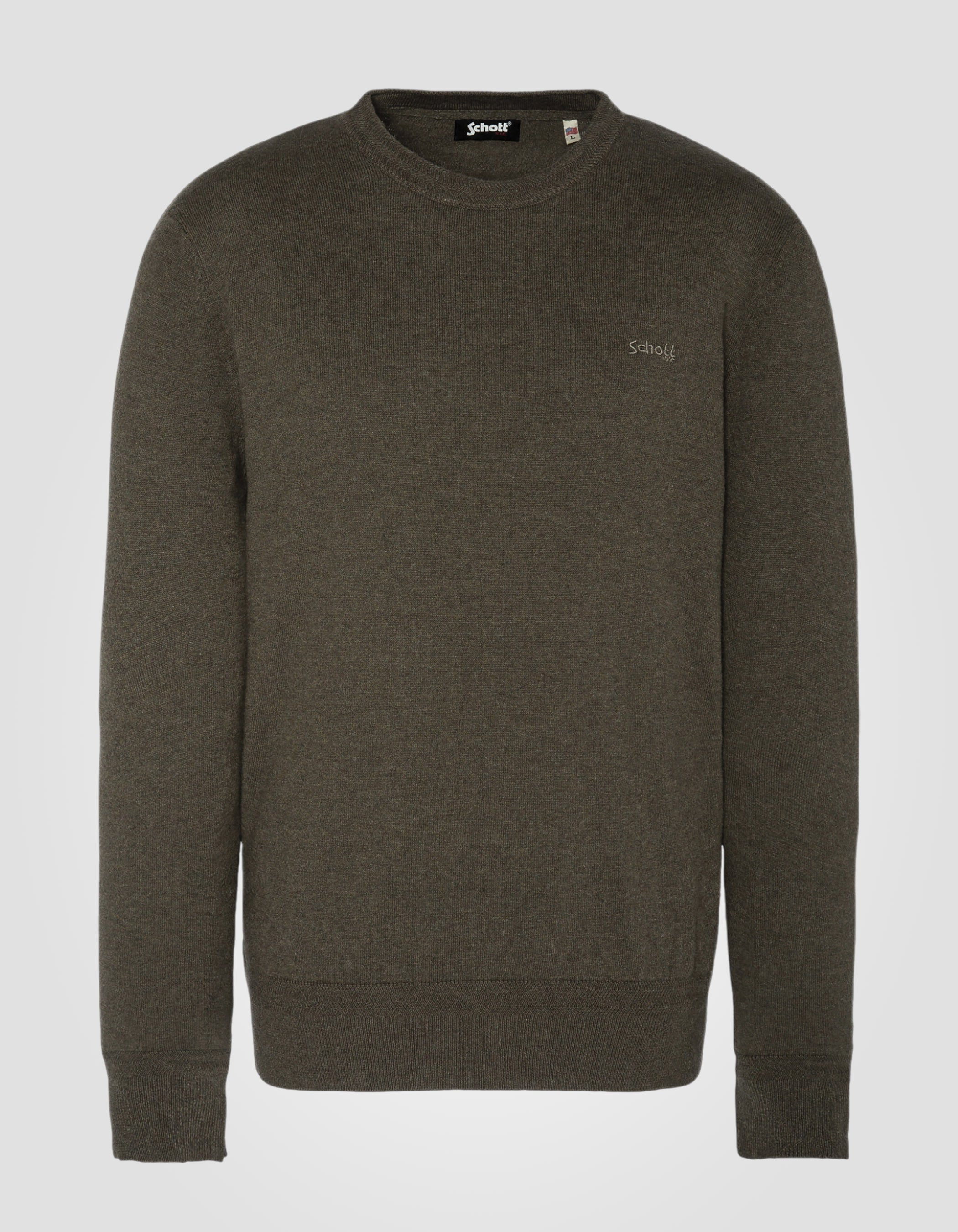 Bronze round neck sweater in fine mesh-1