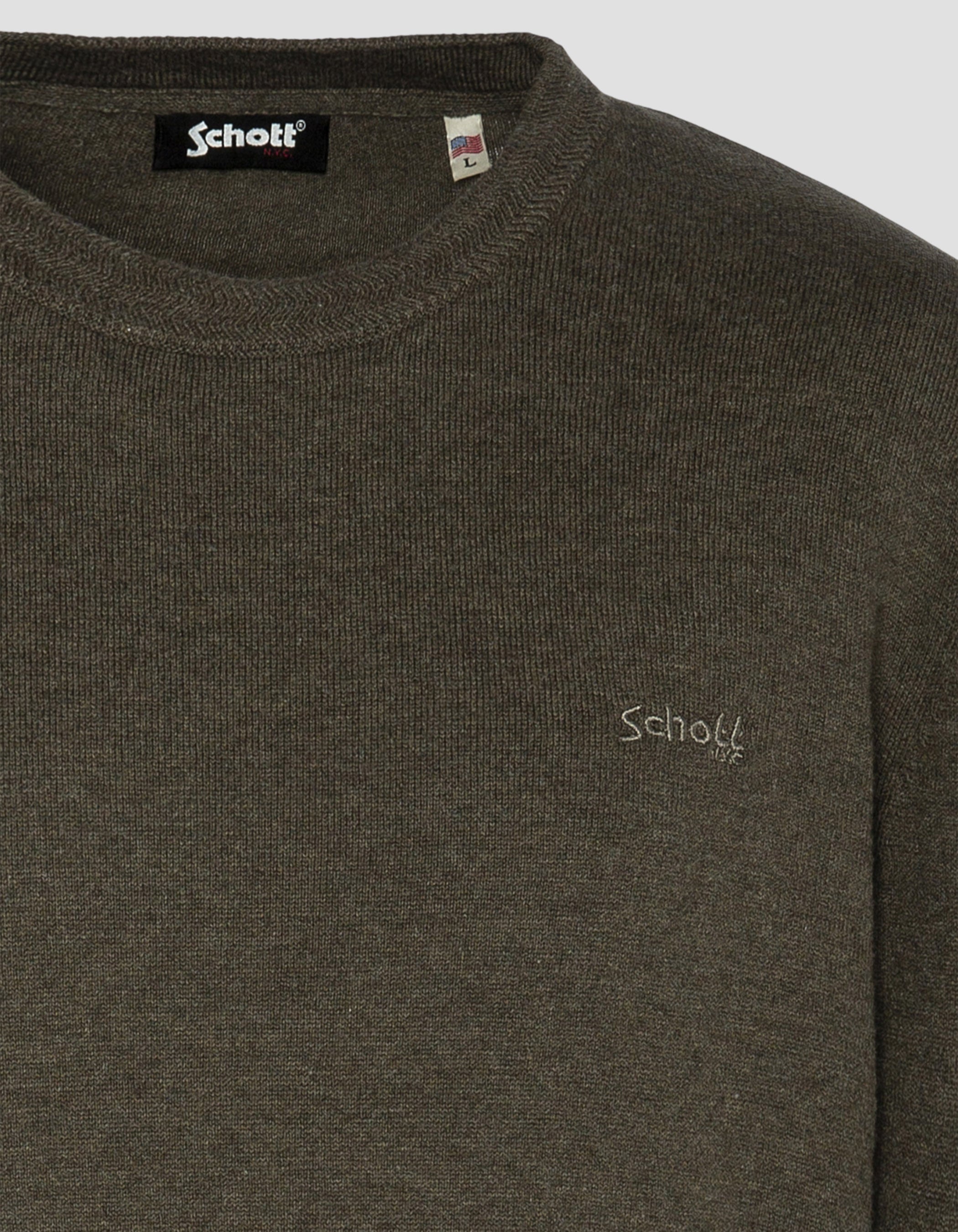 Bronze round neck sweater in fine mesh-3