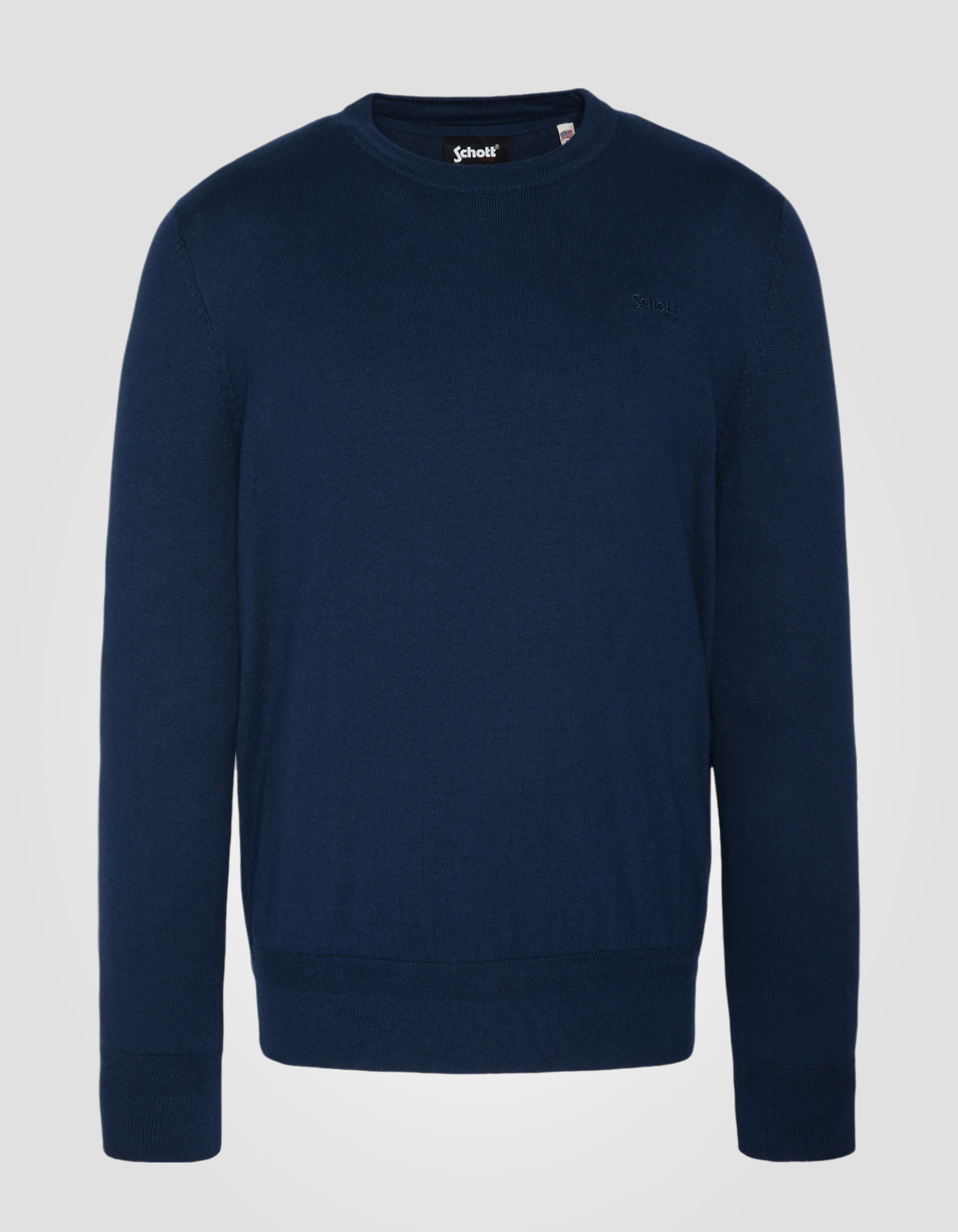 Royal Blue Round Neck Pullover in feinem Netz-1