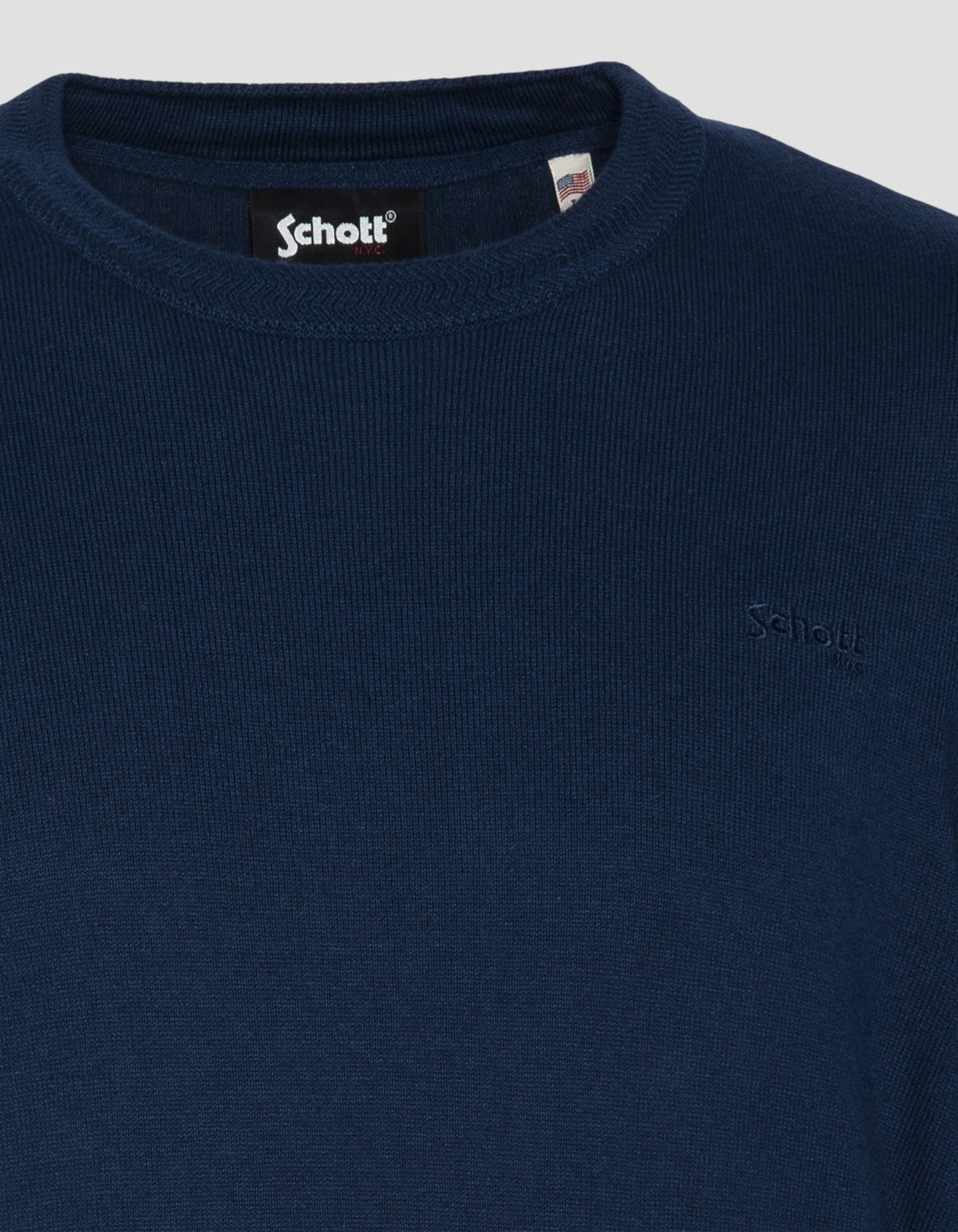 Royal Blue Round Neck Pullover in feinem Netz-3