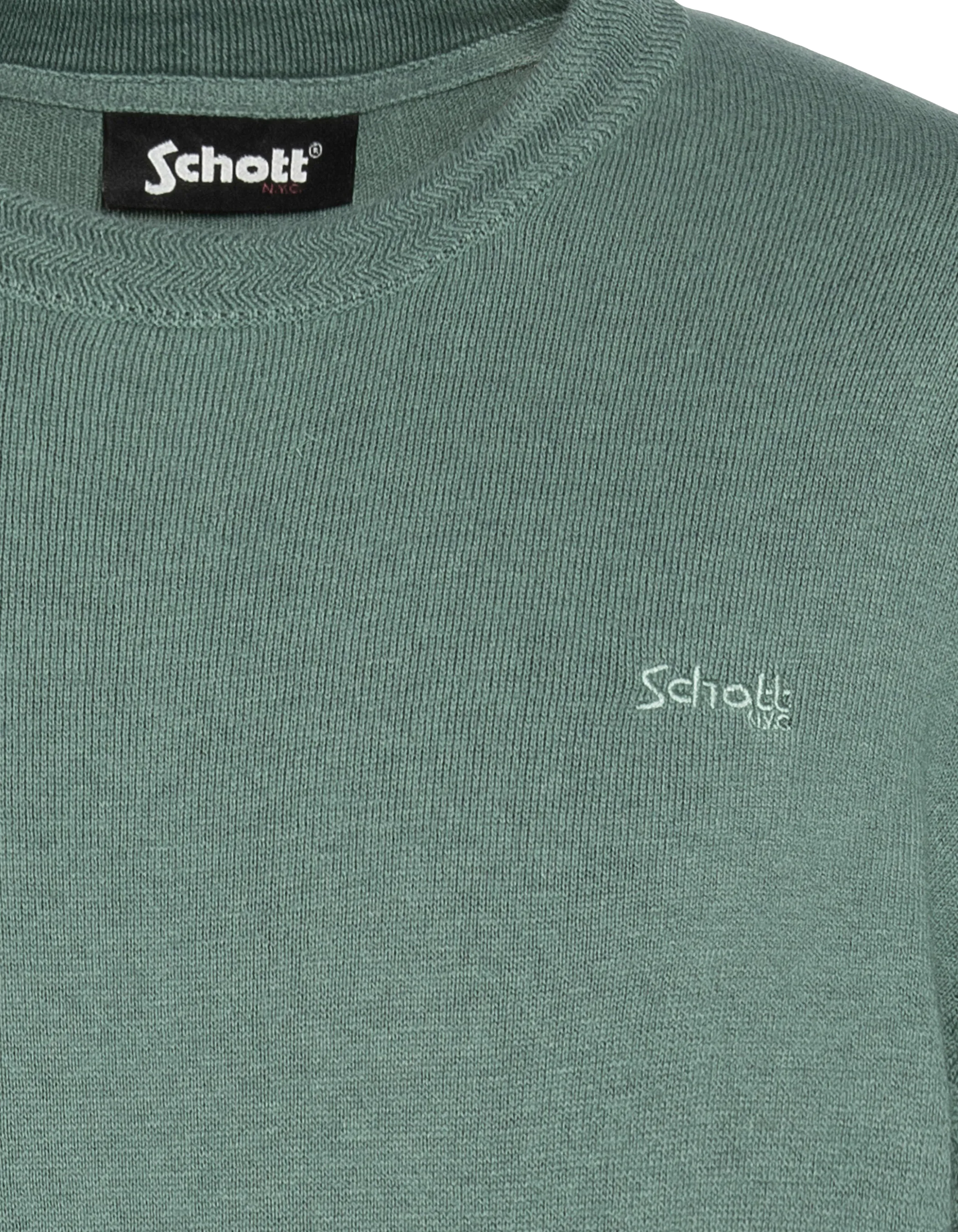 Salbei Khaki runder Nackenpullover in feinem Netz-5