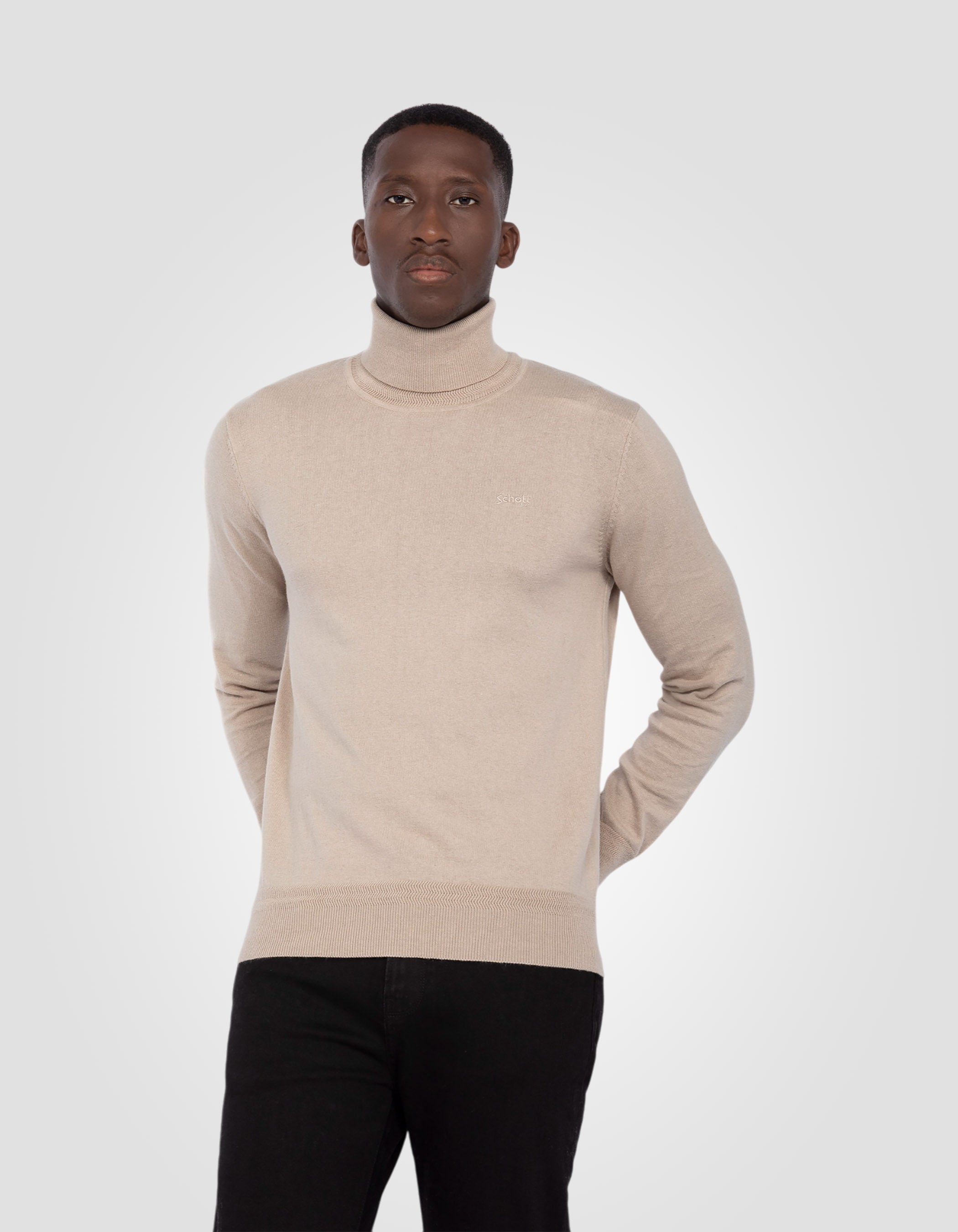 Beige Turtleneck Light Beige Turtleneck Sweater In Fine Mesh