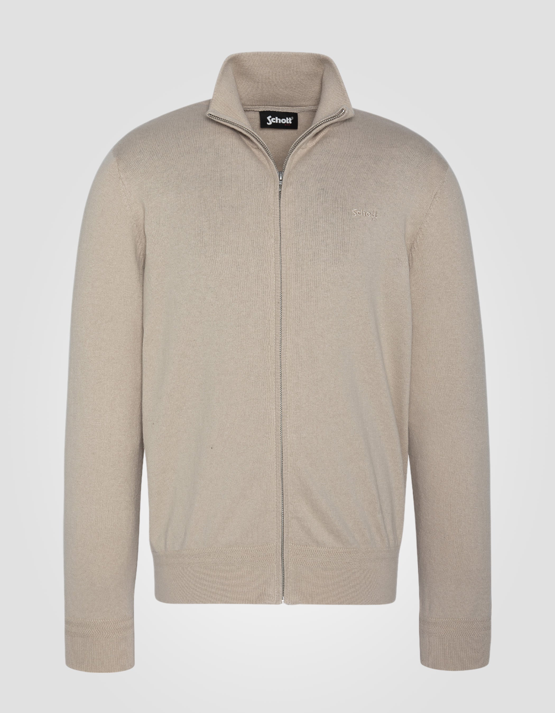 Chaleco con cremallera beige en malla fina-1