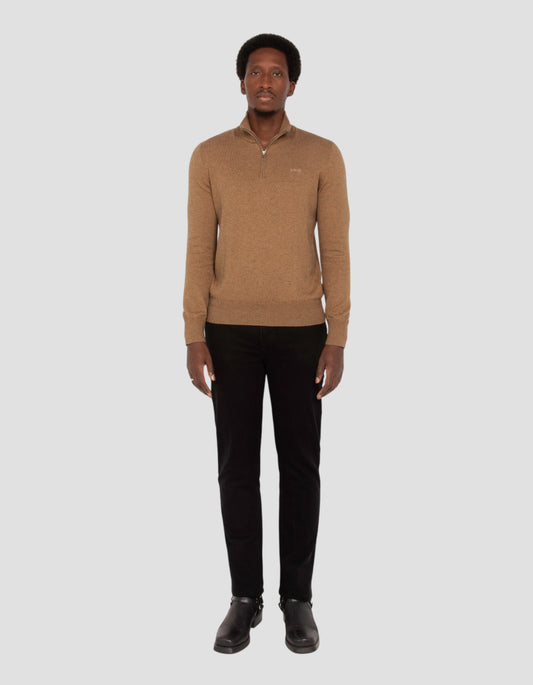 Pull camionneur camel en maille fine