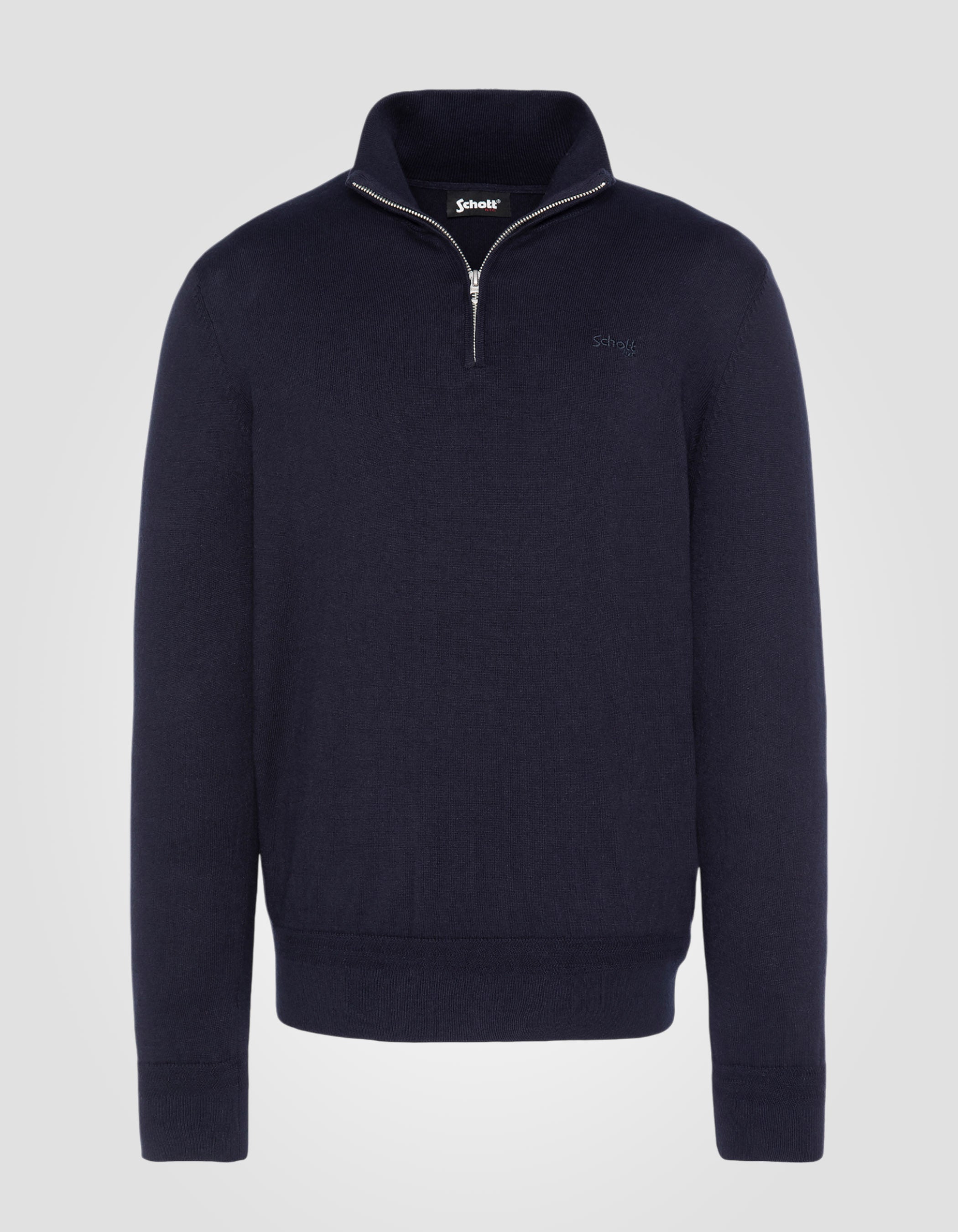 Navy Blue Trucker Pullover in feinem Netz-1