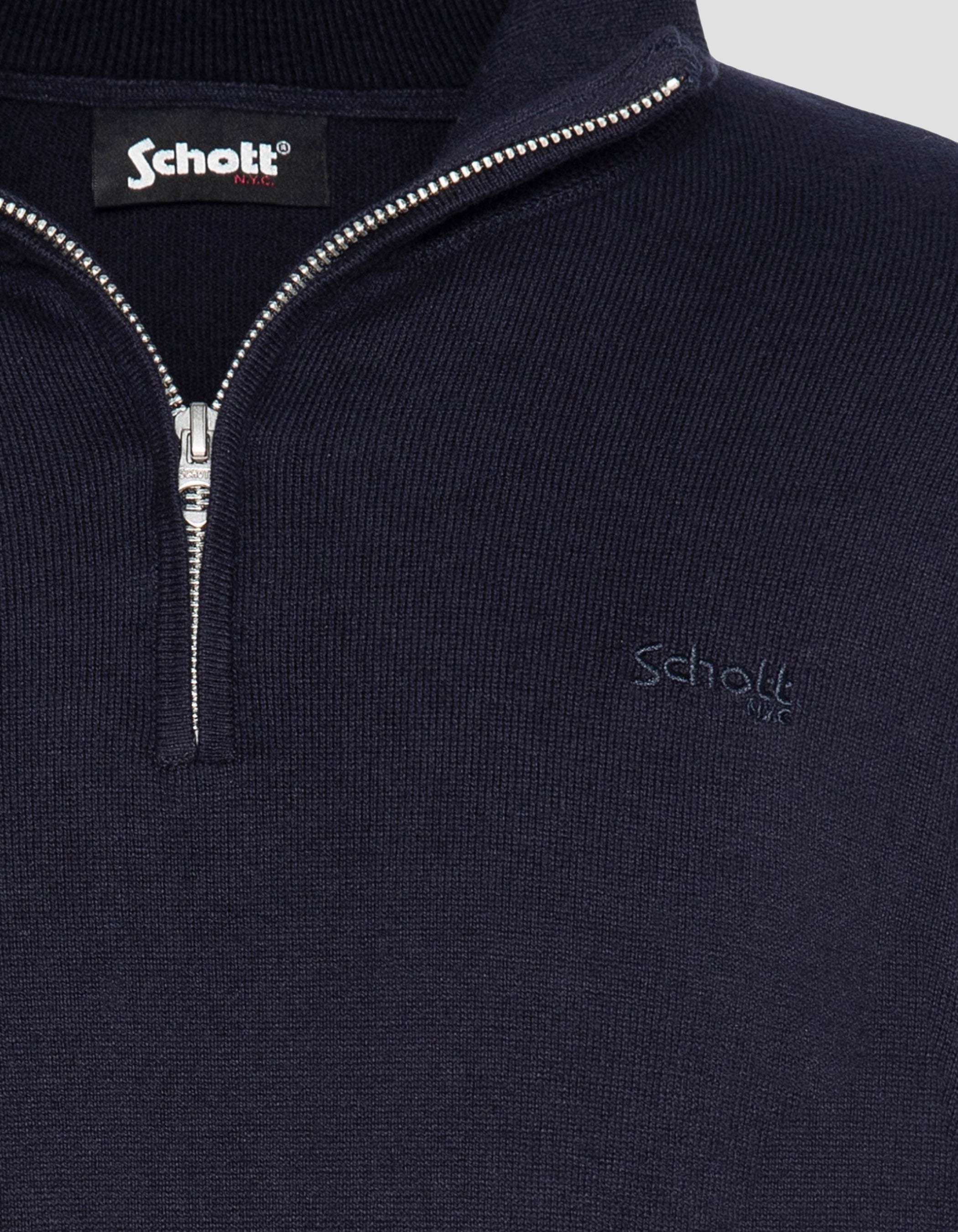 Navy Blue Trucker Pullover in feinem Netz-3